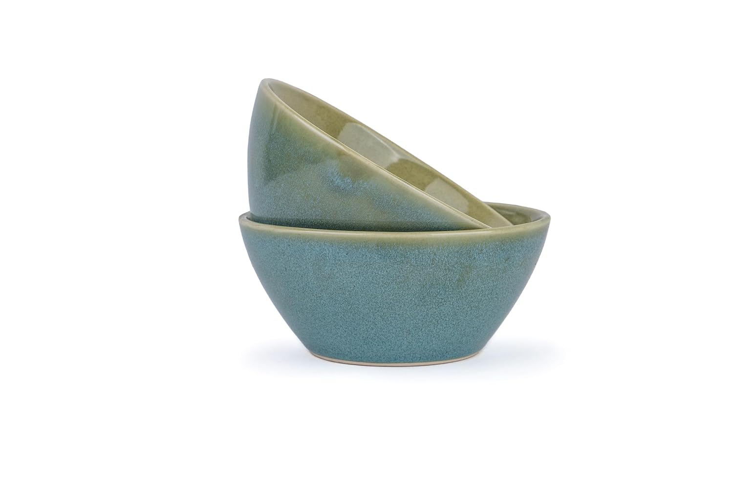 Ceramic Serving Medium Bowls Set Of 2 Pieces - 850ml Each, Green Blue Reactive | Premium Ceramic Bowls - Medium Size | Microwave Safe Bowls - Bowl Sets With Glossy Finish | Ceramic Bowls - Image 5