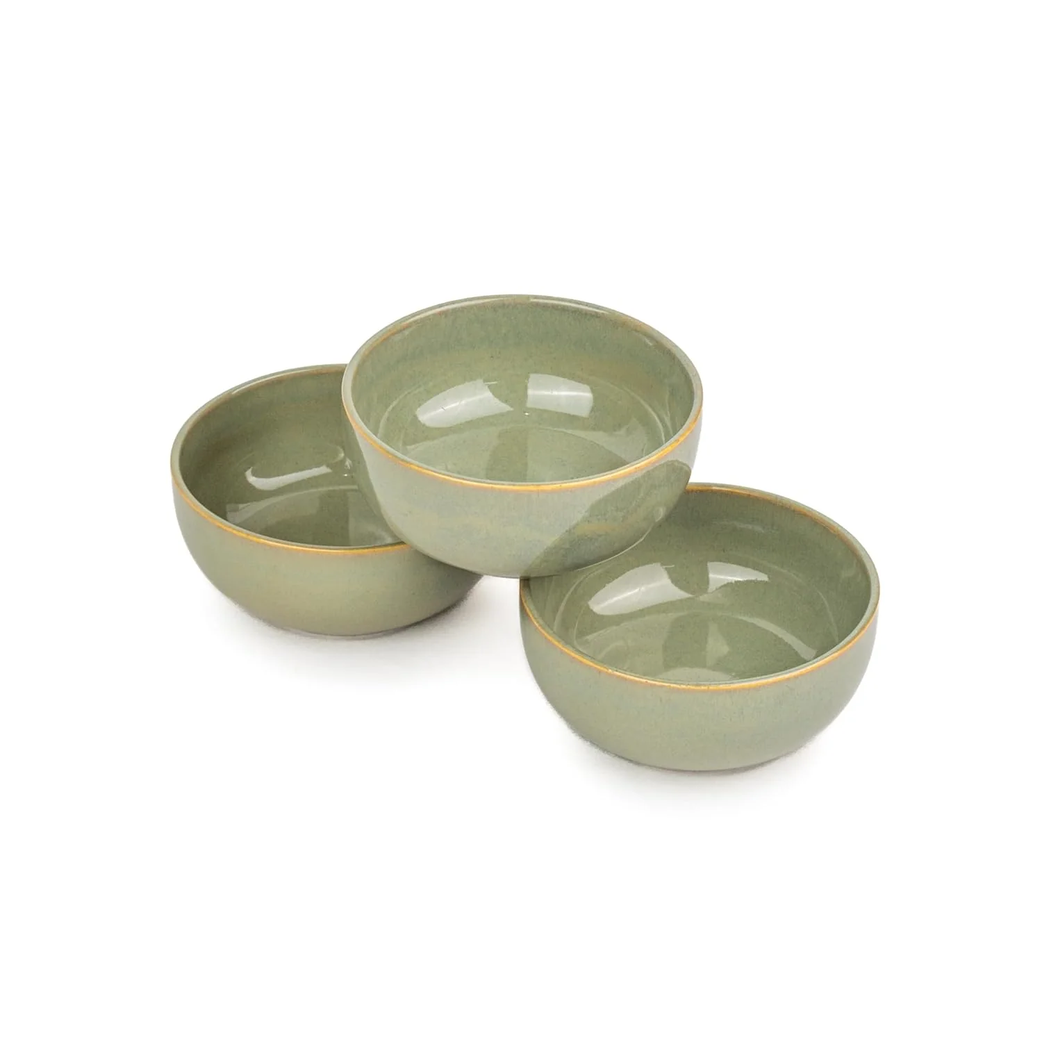 Ceramic Veg Bowls Set Of 6 For Dinner - 180ml Each, Pistachio Green | Katori Set With Glossy Finish - Porcelain Ceramic Bowls Set | Dessert Bowl Set - Image 5