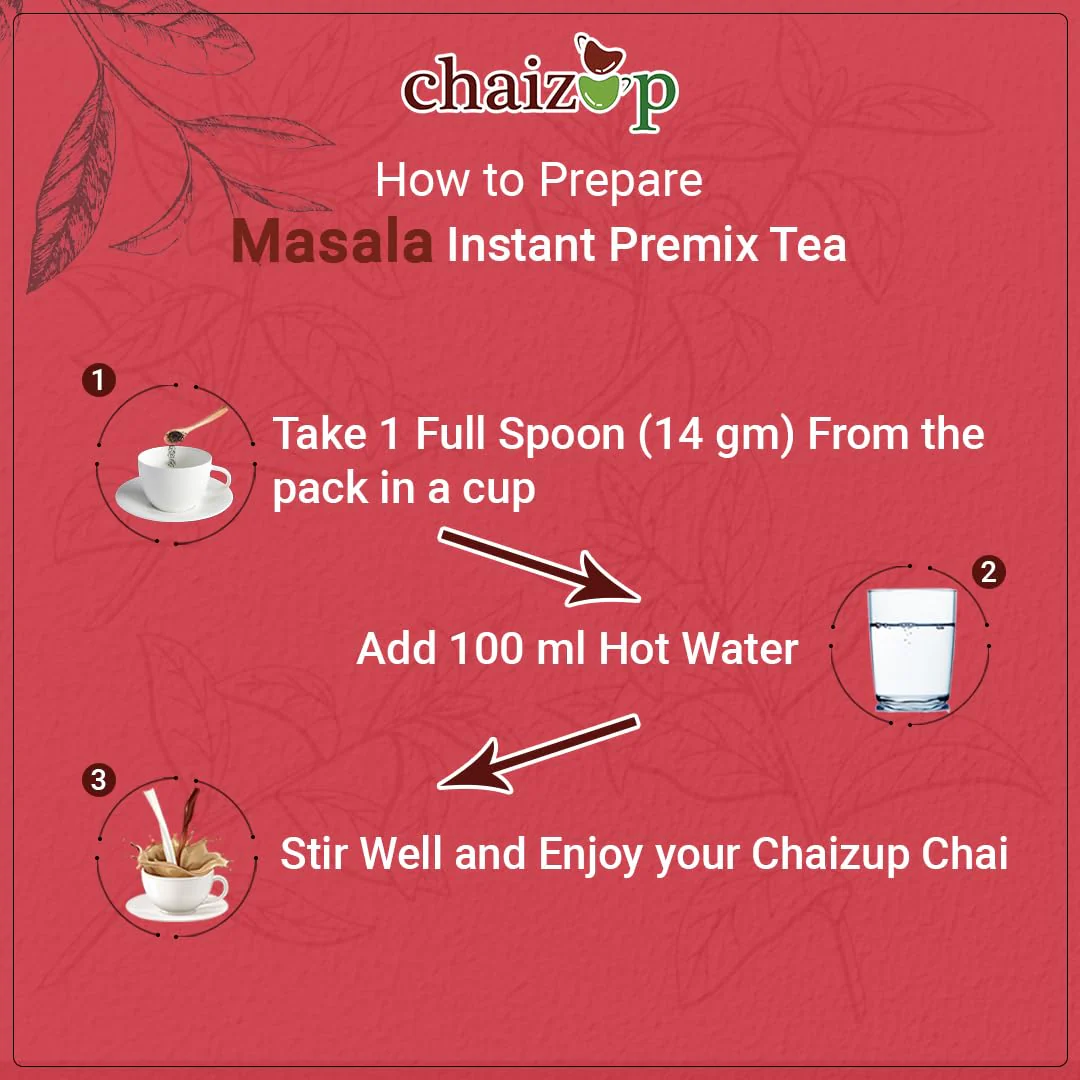 Chaizup Premium 1 Min Instant Masala Tea Premix - Pack Of 3 X 1 Kg Poly, 35.2 Ounce Each | Just Add Hot Water - Assam Masala Chai Powder | Low Caffeine, No Added Color - Home Like Tea - Image 5