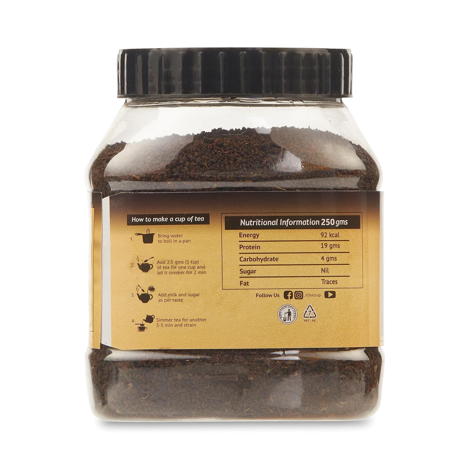 Chaizup Premium Gold CTC Tea - 250gm Jar, 8.8 Ounce | Loose Leaf Blend For Authentic Taste & Perfect Brew - Rich Flavor Assam Gold Tea | Low Caffeine - Image 3