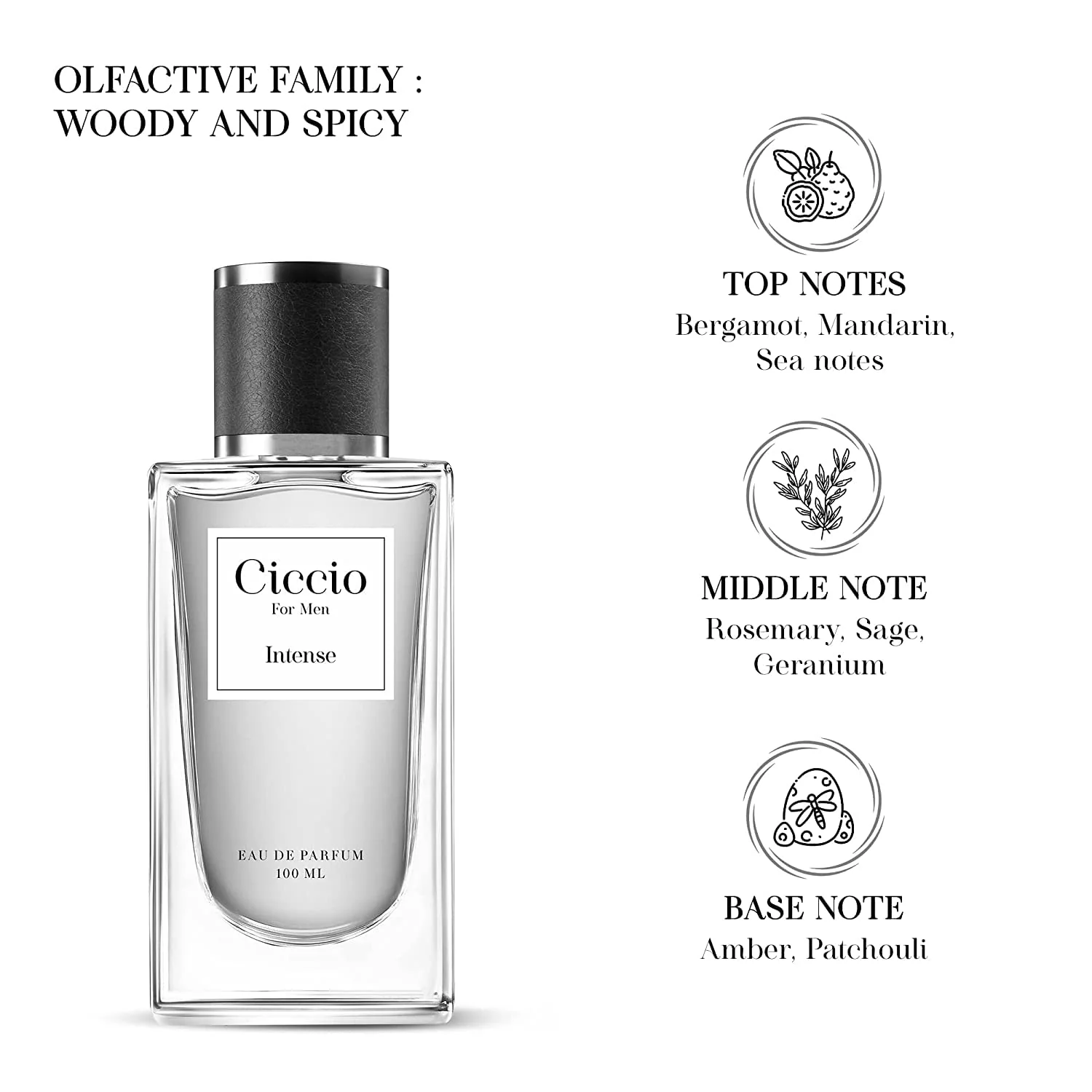 Ciccio Blue + Intense Eau De Parfum For Men 100ml 3.4 Fl.oz. Each Pack Of 2 | Long Lasting Luxury Fragrance - Image 5