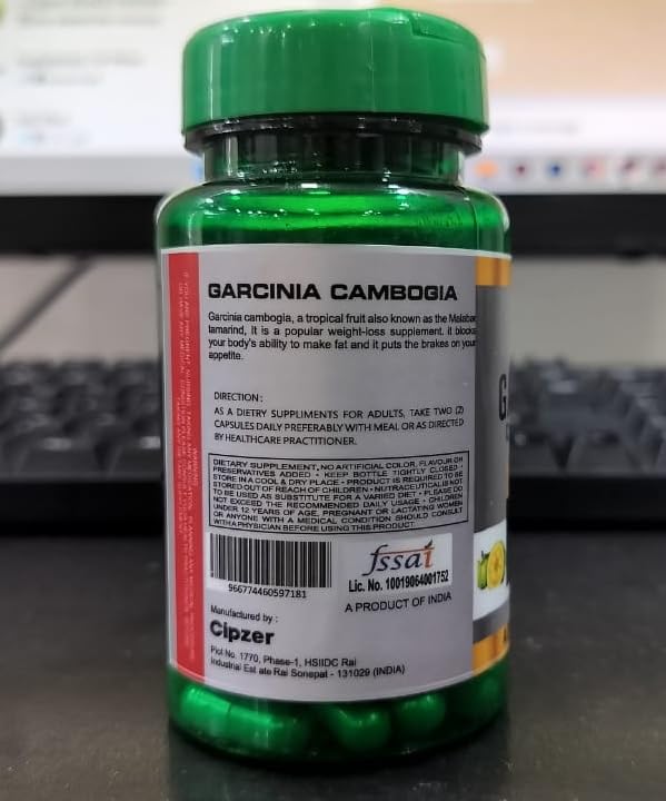 Cipzer Garcinia Cambogia 500mg Weight Loss, Weight Management, Boosts Metabolism With Green Tea Extract & Green Coffee Extract | 60 Capsule 100gm 0.2lbs - Image 2