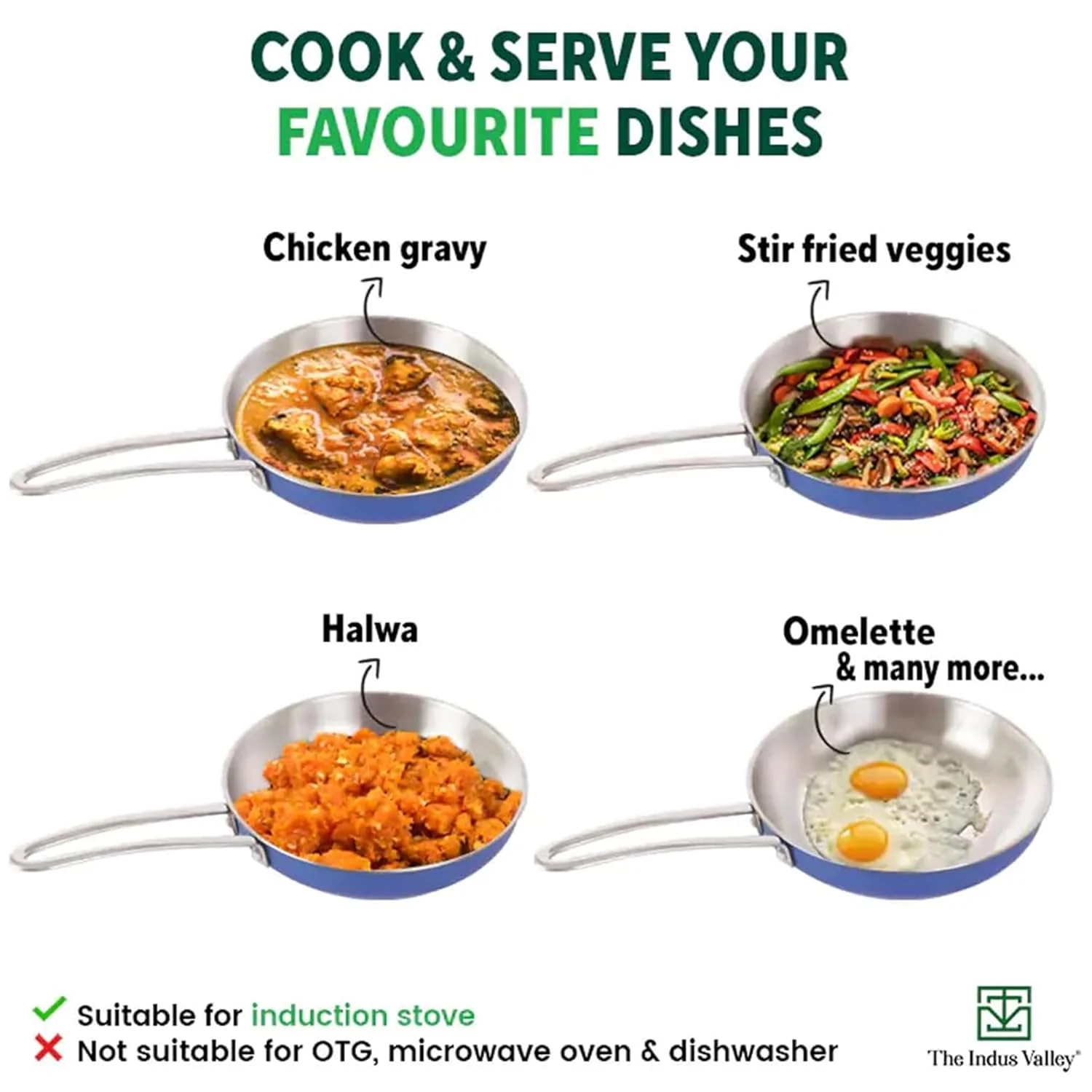 Coloured Stainless Steel Fry Pan - Blue, Small 22.7cm, 8.9 Inch, 1.5 Ltr, 0.7 Kg | Induction Friendly, 100% Toxin-Free, Naturally Nonstick, No Chemical Coating - Image 9