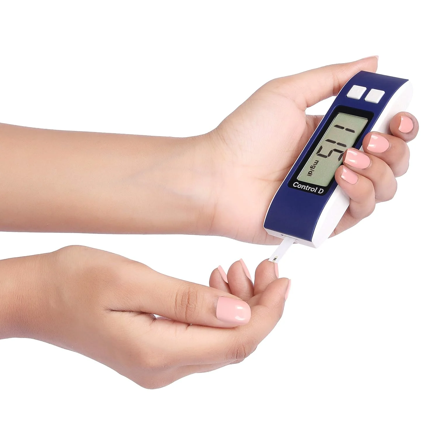 Control D Blue Glucose Blood Sugar testing Machine with (100 Strips) Glucometer - Image 6