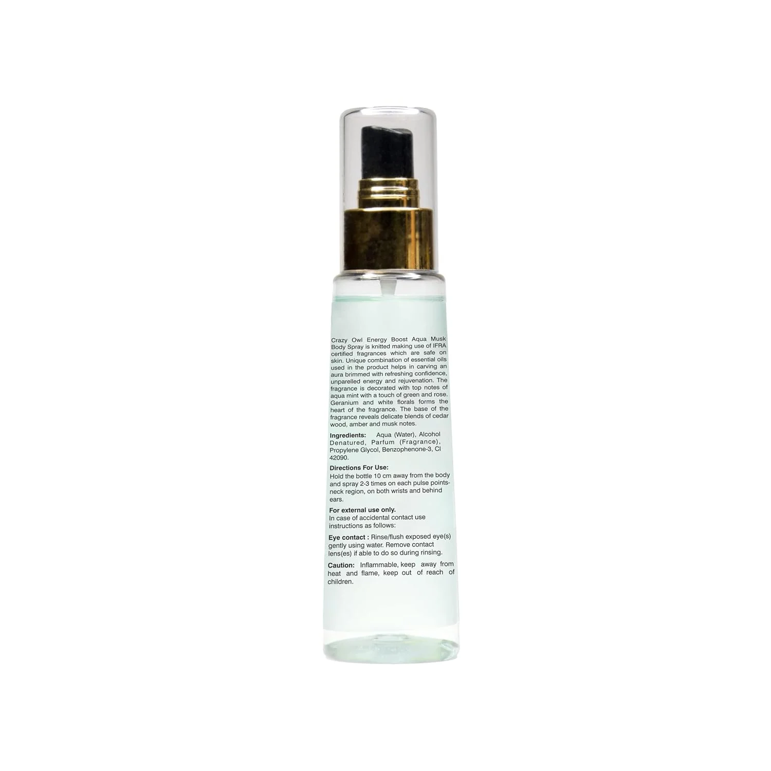Crazy Owl Energy Boost Aqua Musk Body Spray 100ml 3.4 Fl.oz. Perfect For Daily Use, Long Lasting, No Gas | Everyday Perfume Mist For Men & Women - Image 3