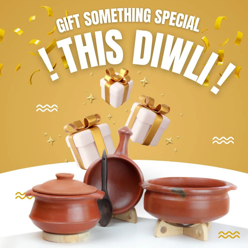 Deep Burned Uncoated Clay Pot With Lid & Handle Or Mitti Handi With 2 Spatulas Complimentary For Cooking & Serving - Black, 1 Liter | Pre-Seasoned Mud Pot - Unglazed, Double Fired, Hand Crafted - Image 4