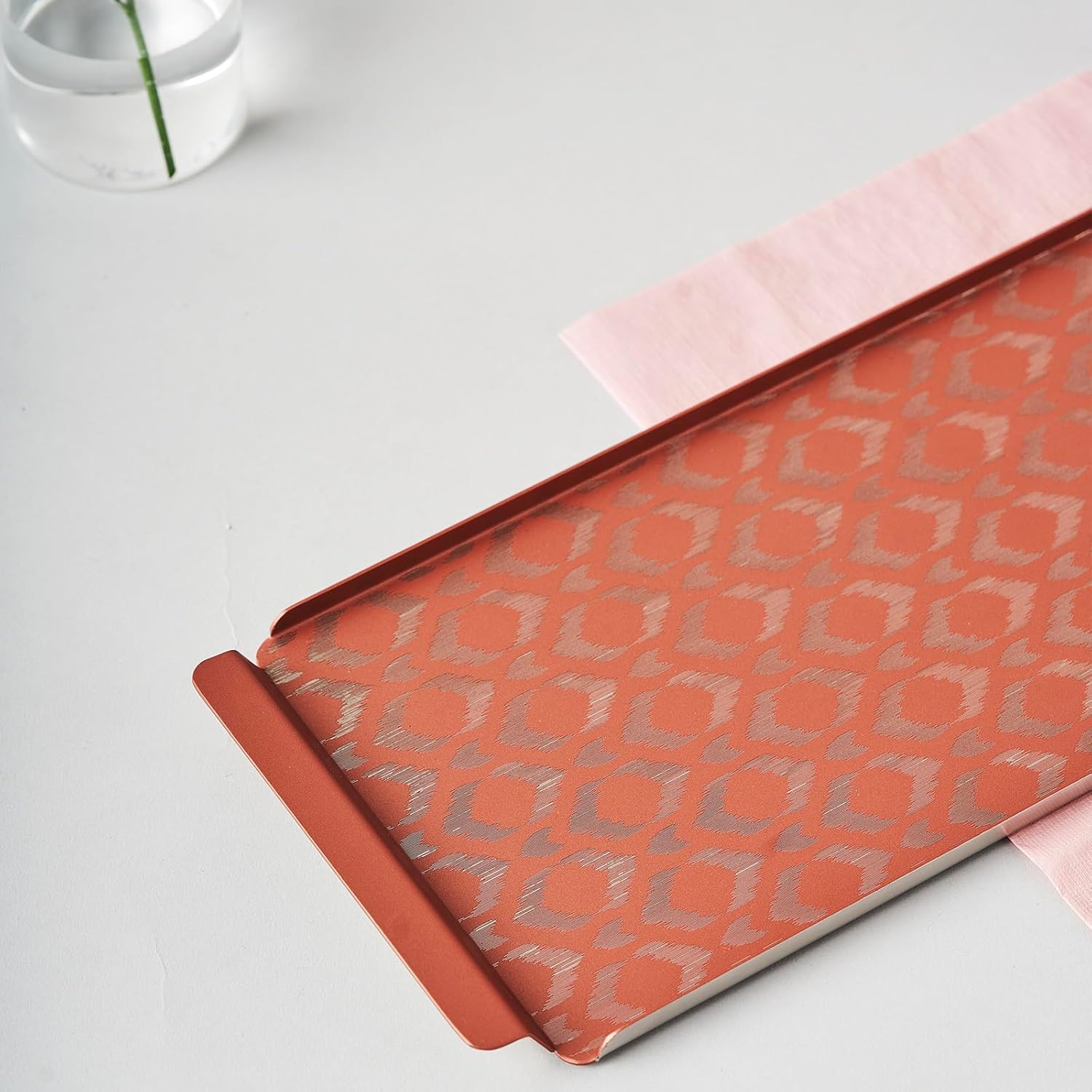 Designer Pink Stainless Steel Tray - Large, Ikat Series | Multipurpose Serving Platter - Premium Serve Ware, Dinnerware & Tableware - Image 4