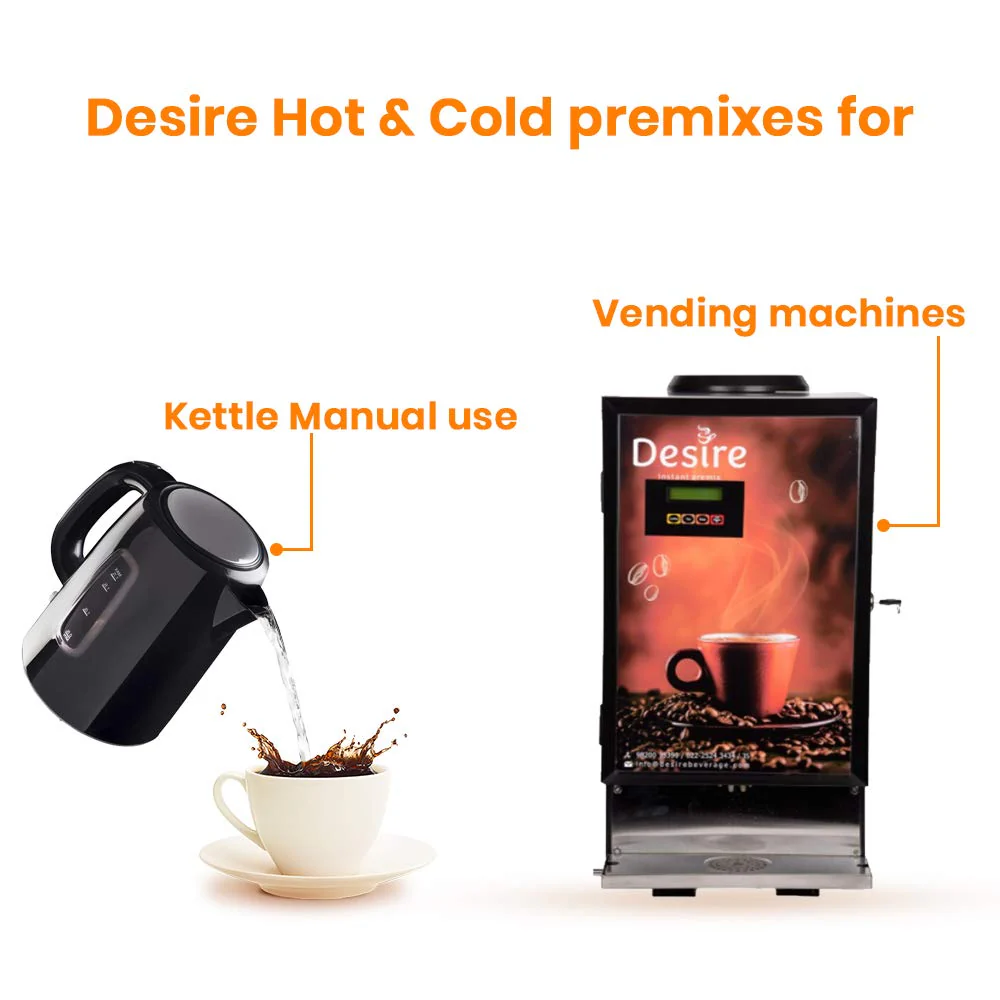 Desire Instant Premix Ginger Tea - 1 Kg, 35.2 Ounce | Ready To Drink Adrak Karak Chai, Just Add Hot Water - Ideal For Vending Machine | Caffeine Free - Image 5