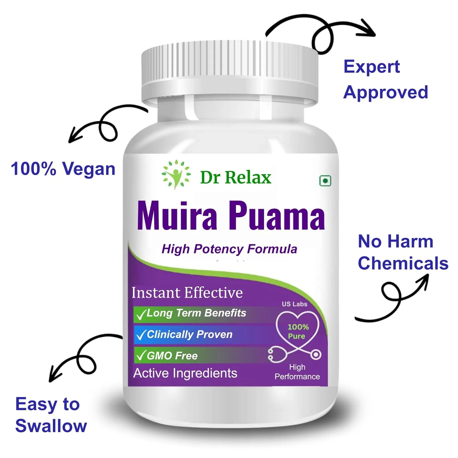 Dr. Relax Fast & Active Muira Puama Root Extract Capsules, Mother Tincture Q Medicine | 30 Capsules, 50gm 0.1lbs - Image 2