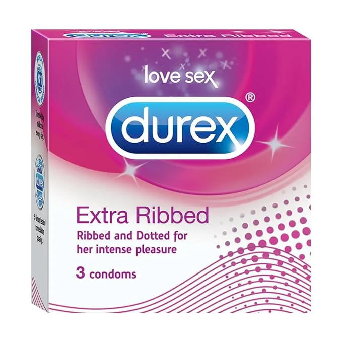 Durex Extra Ribbed - Pack Of 3 Condoms