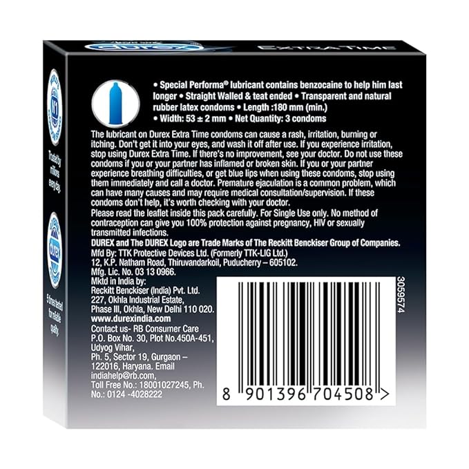 Durex Extra Time - Pack Of 3 Condoms - Image 2