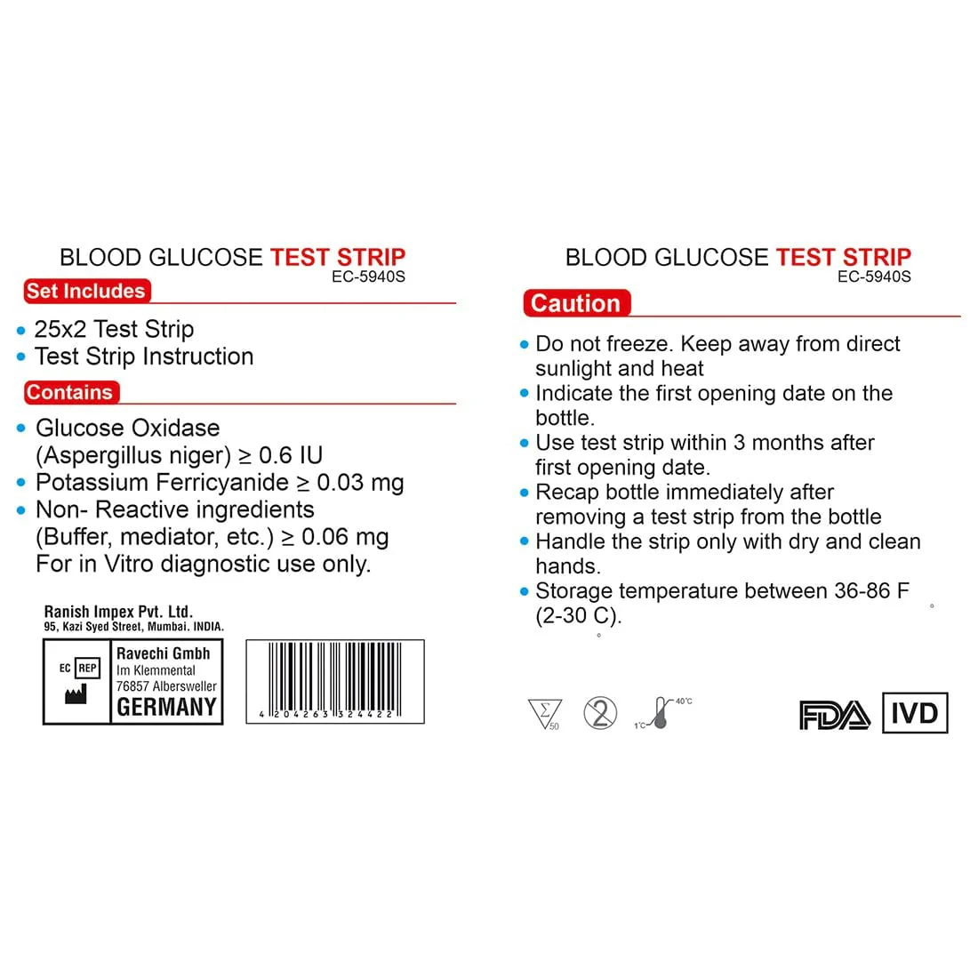 Easycare Blood Glucose Test Strips, 50 Strips - EC5940_Strips | Strips Are Large & Flexible, Easy To Use & Handle - Image 2