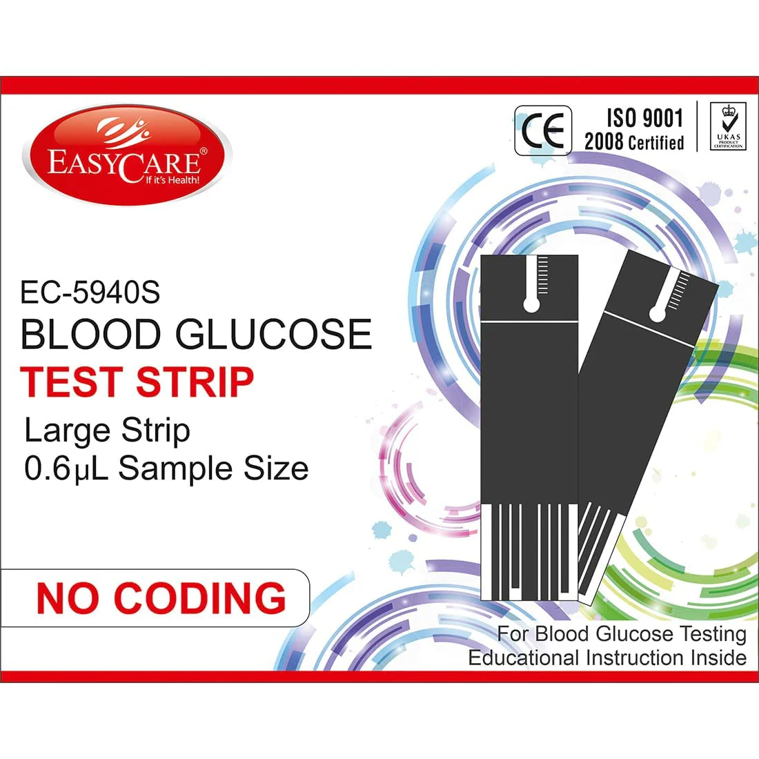 Easycare Blood Glucose Test Strips, 50 Strips - EC5940_Strips | Strips Are Large & Flexible, Easy To Use & Handle - Image 3