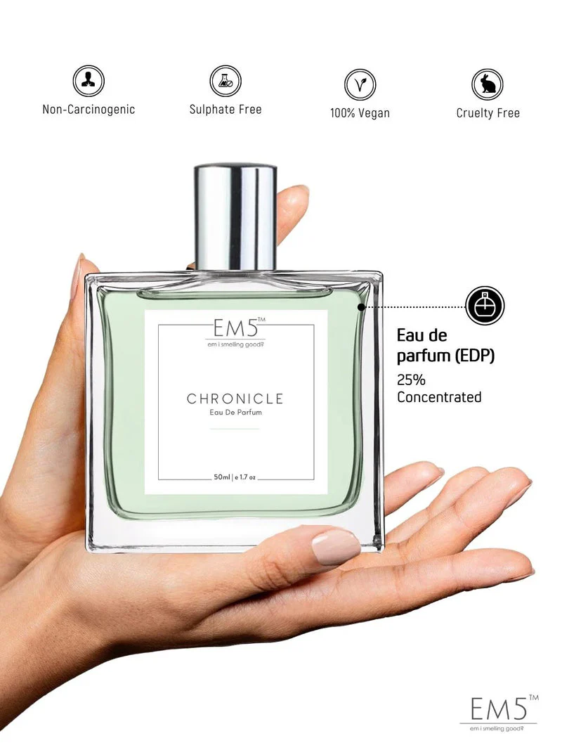 EM5 Chronicle EDP Perfume For Men 50 Ml 1.7 Fl.oz. | Strong & Long Lasting | Lavender Musky Tropical | Luxury Gift For Men - Image 3