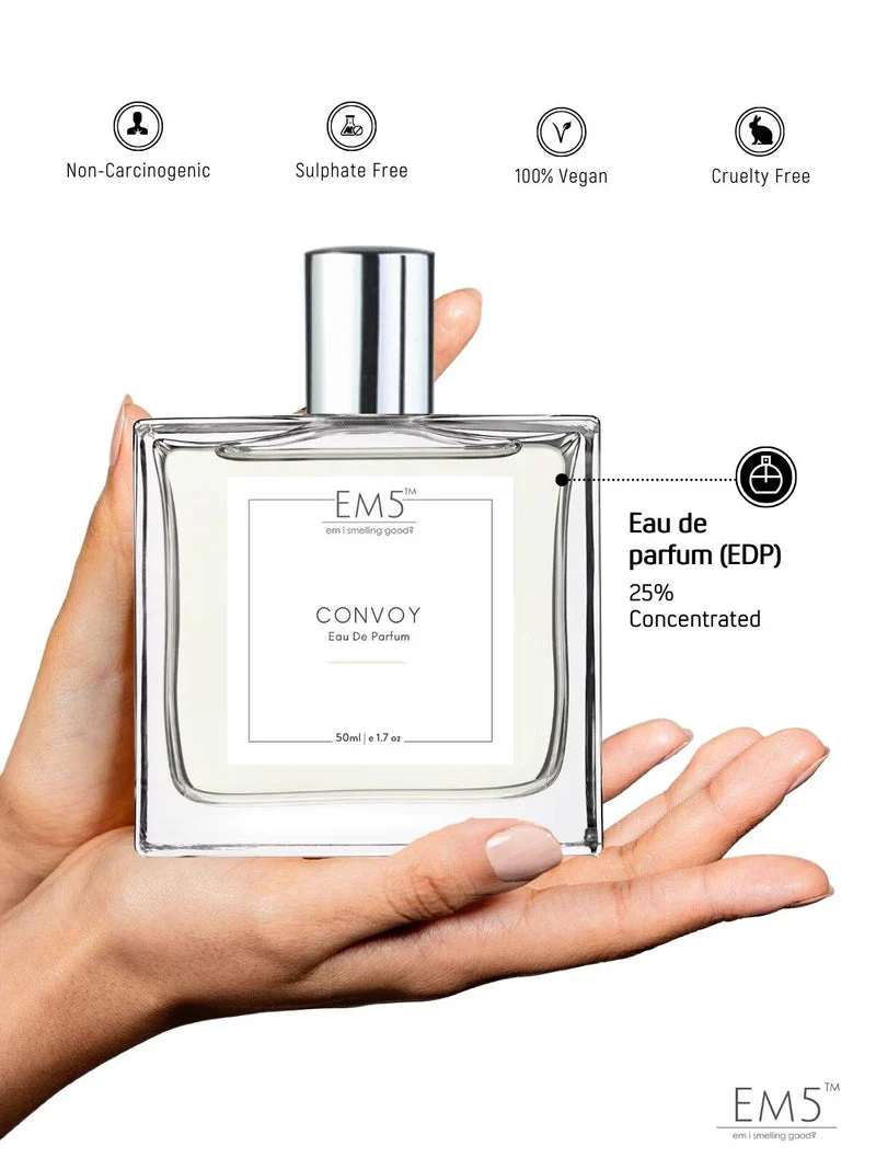 EM5 Convoy EDP Perfume For Men 50 Ml 1.7 Fl.oz. | Strong & Long Lasting | Citrus Fresh Marine | Luxury Gift For Men - Image 3