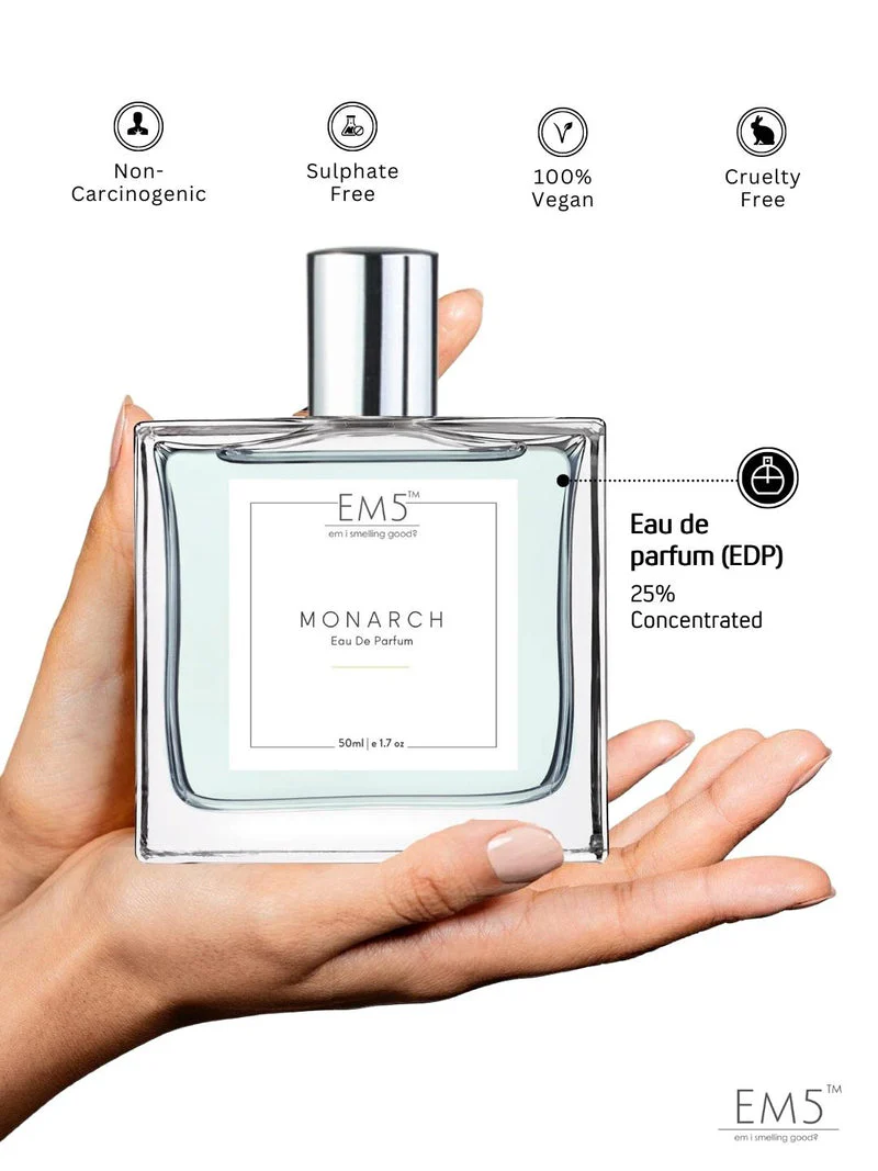EM5 Monarch Eau De Parfum For Men 50 Ml 1.7 Fl.oz. | Strong And Long Lasting | Amber Spicy Whisky | Luxury Gift For Men - Image 3