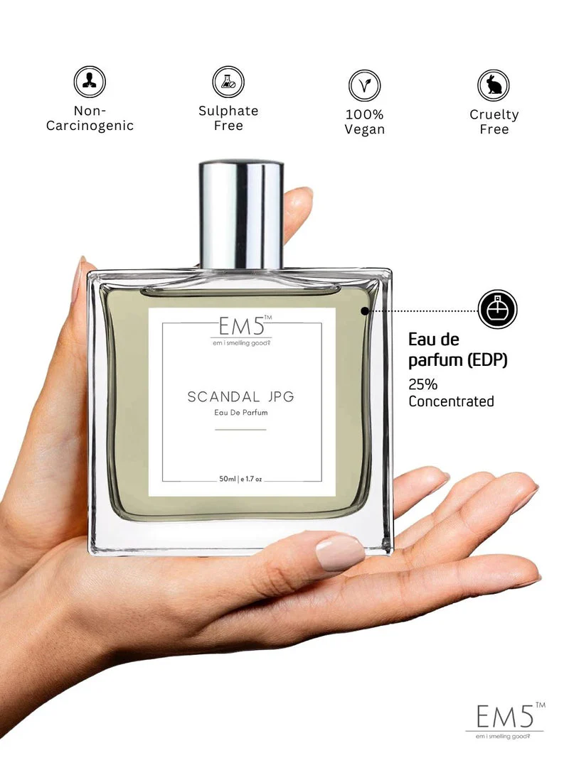 EM5 Scandal Jpg Perfume For Men | 50 Ml 1.7 Fl.oz. | Eau De Parfum | Strong And Long Lasting Spray | Citrus Aromatic Fresh Spicy | Luxury Gift For Him - Image 4