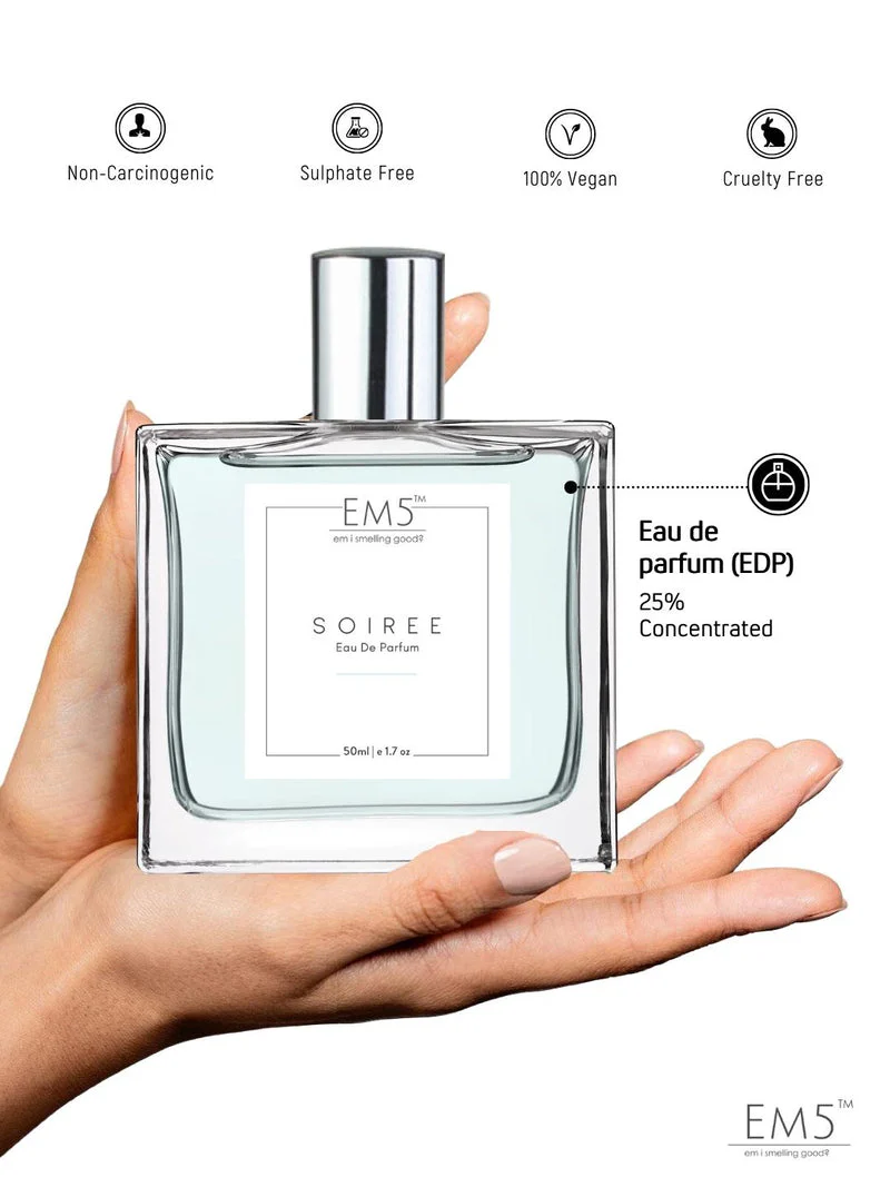 EM5 Soiree Eau De Parfum For Men 50 Ml 1.7 Fl.oz. | Strong & Long Lasting | Spicy Amber Citrus | Luxury Gift For Men - Image 3