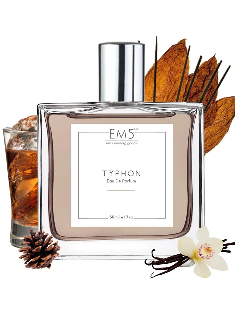 EM5 Typhon Unisex EDP Perfume 50 Ml 1.7 Fl.oz. | Strong And Long Lasting | Rose Oud Amber | Luxury Gift For Men & Women