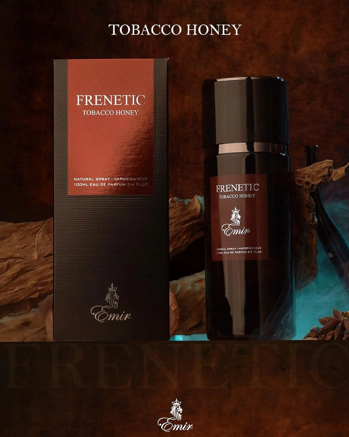 Emir Frenetic Tobacco Honey Eau De Parfum 100ml 3.4 Fl.oz. Party Wear Masculine Fragrance | Long Lasting - Image 3
