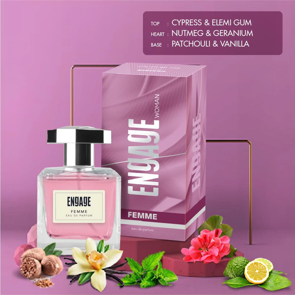 Engage Femme Eau De Parfum  | Citrus And Floral Fragrance | Skin Friendly Perfume For Women 90ml 3 Fl.oz. - Image 4