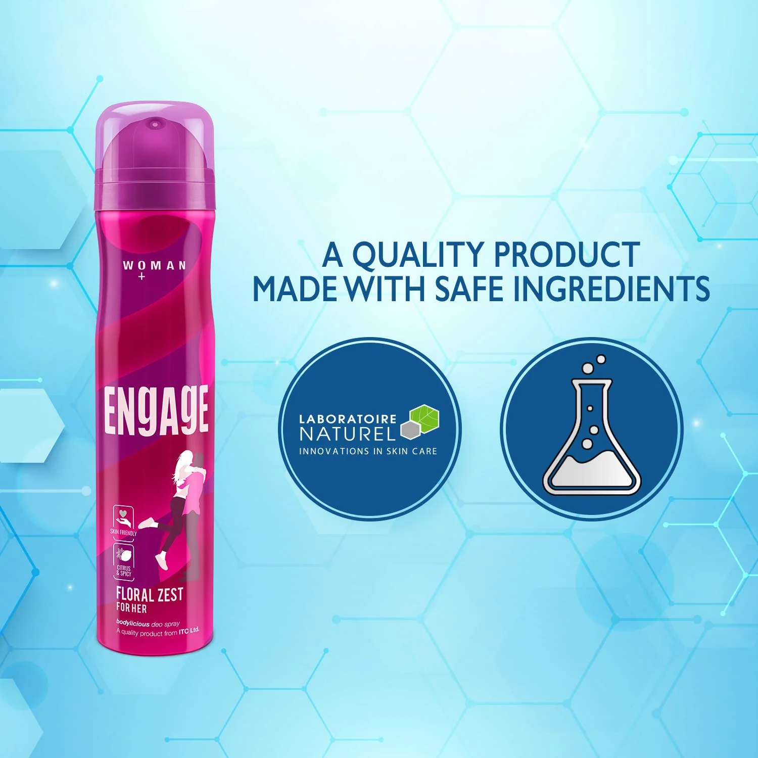 Engage Floral Zest Deodorant For Women | Citrus And Floral, Skin Friendly Deodorant Body Spray 150ml 5 Fl.oz. - Image 4