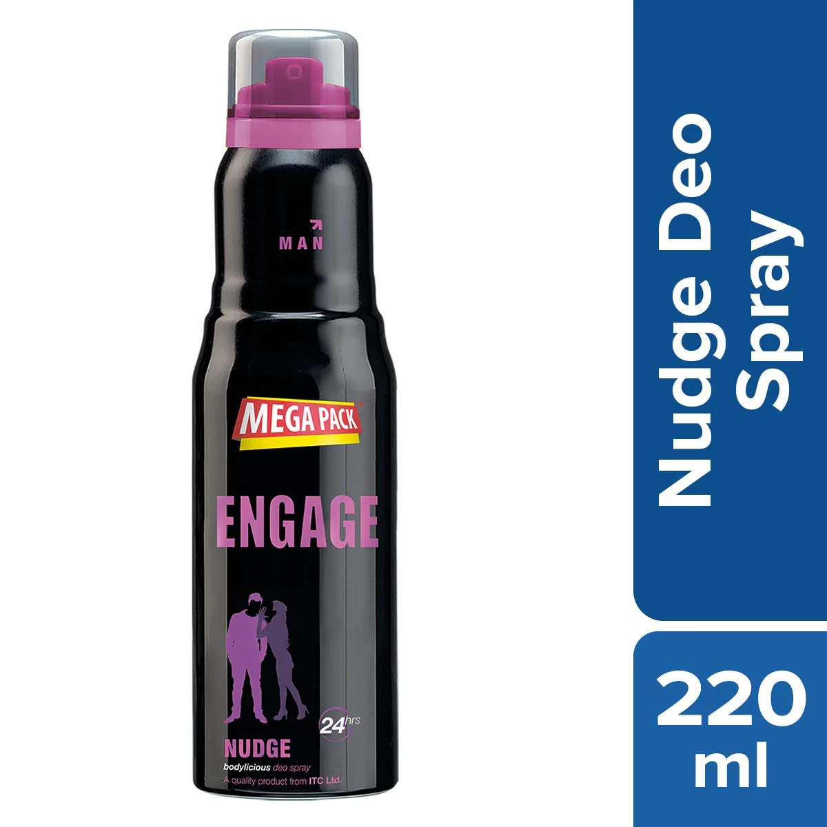 Engage Nudge Deodorant For Men Spicy & Woody S 220ml 7.4 Fl.oz. & Zest Deodorant For Women Citrus & Floral , Skin Friendly 150ml 5 Fl.oz. - Image 2