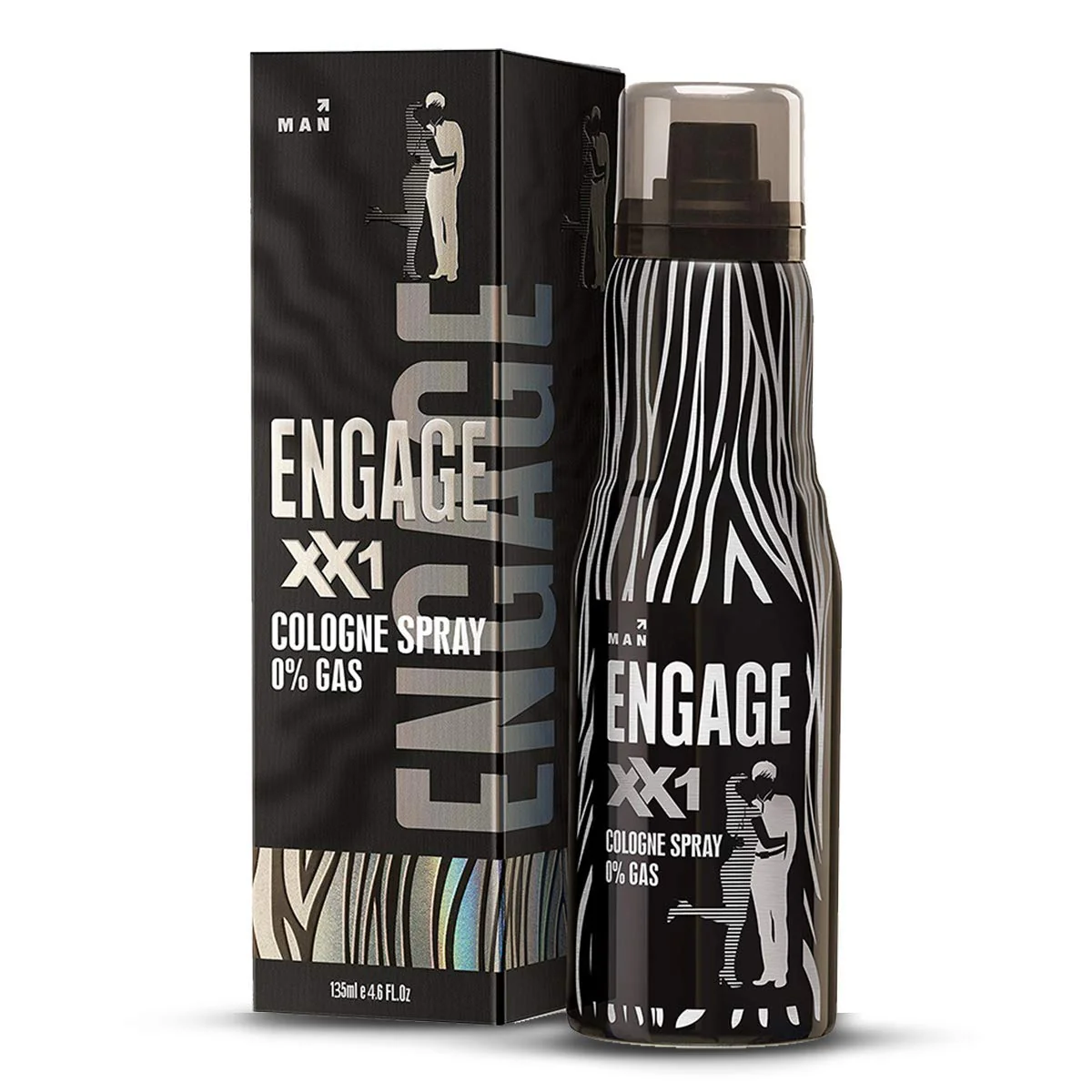 Engage Tickle Deodorant 220ml 7.4 Fl.oz. & XX1 Cologne No Gas Perfume For Men Citrus & Spicy Skin Friendly 135ml 4.5 Fl.oz. - Image 5
