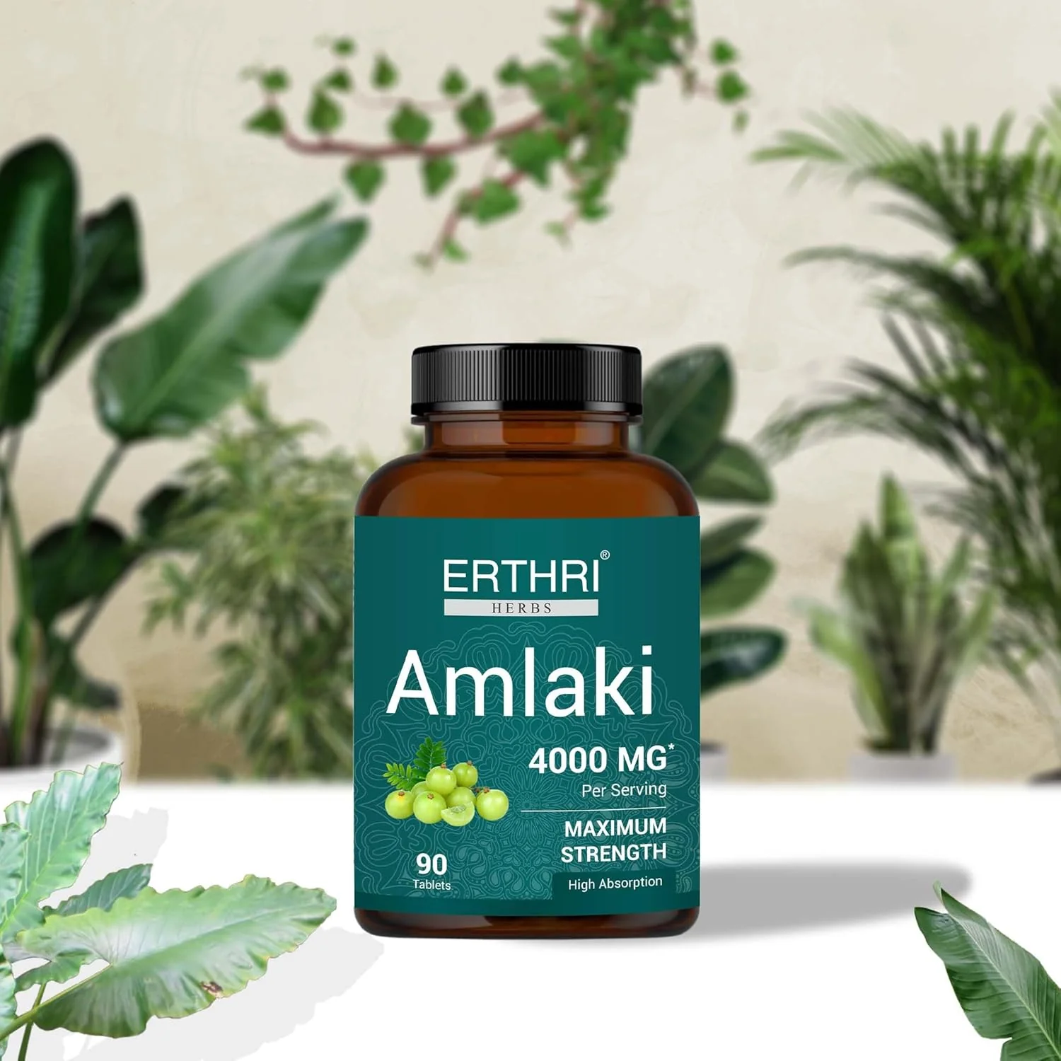 Erthri Amalaki Tablet - 4000mg Natural Health Booster For Enhanced Hair, Skin, Digestive Health, Metabolism Support Rich In Vitamin C, Boosts Immunity | 90 Tablets 150gm 0.3lbs - Image 3
