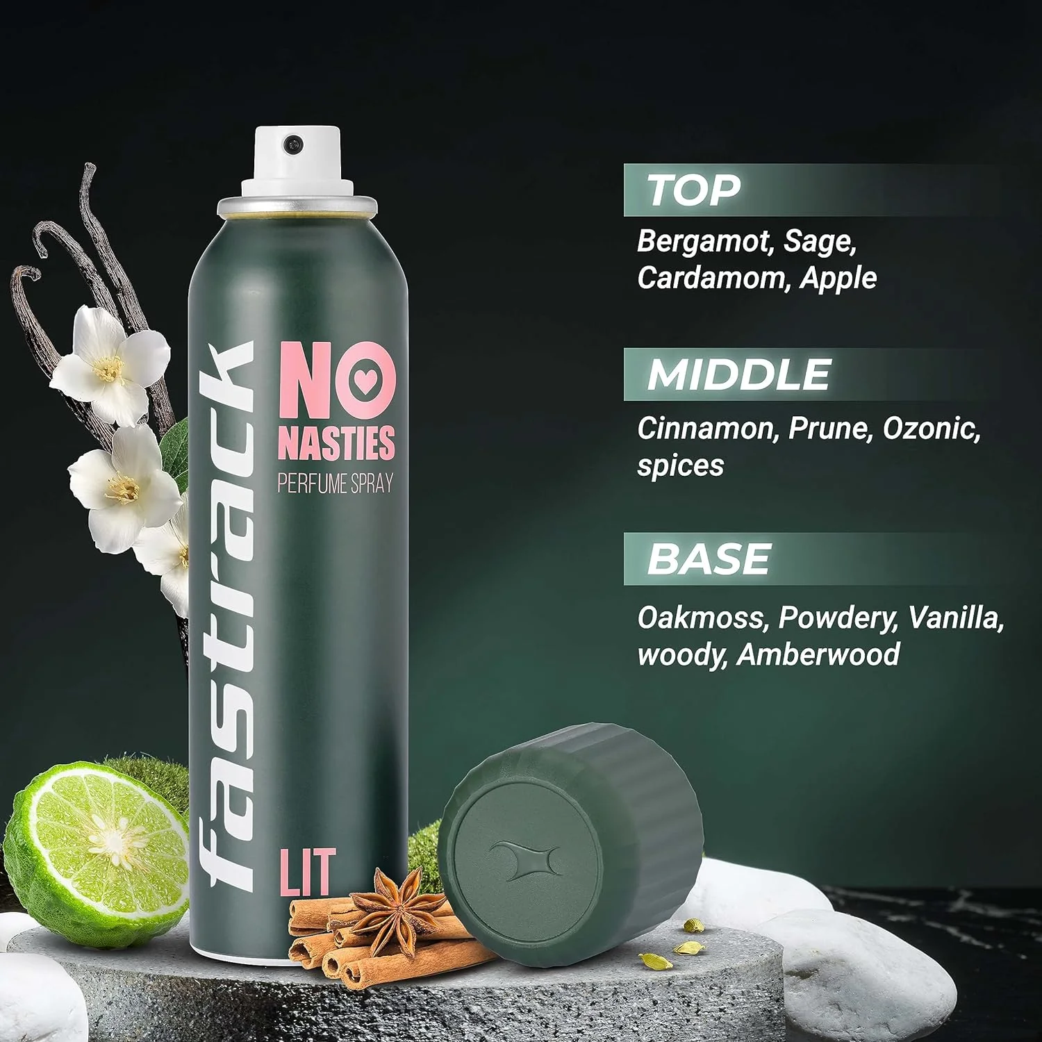 Fastrack No Nasties Lit + Badass Deodorant Perfume Spray 135ml 4.5 Fl.oz. Each Pack Of 2 | Unisex Fragrance - Image 9
