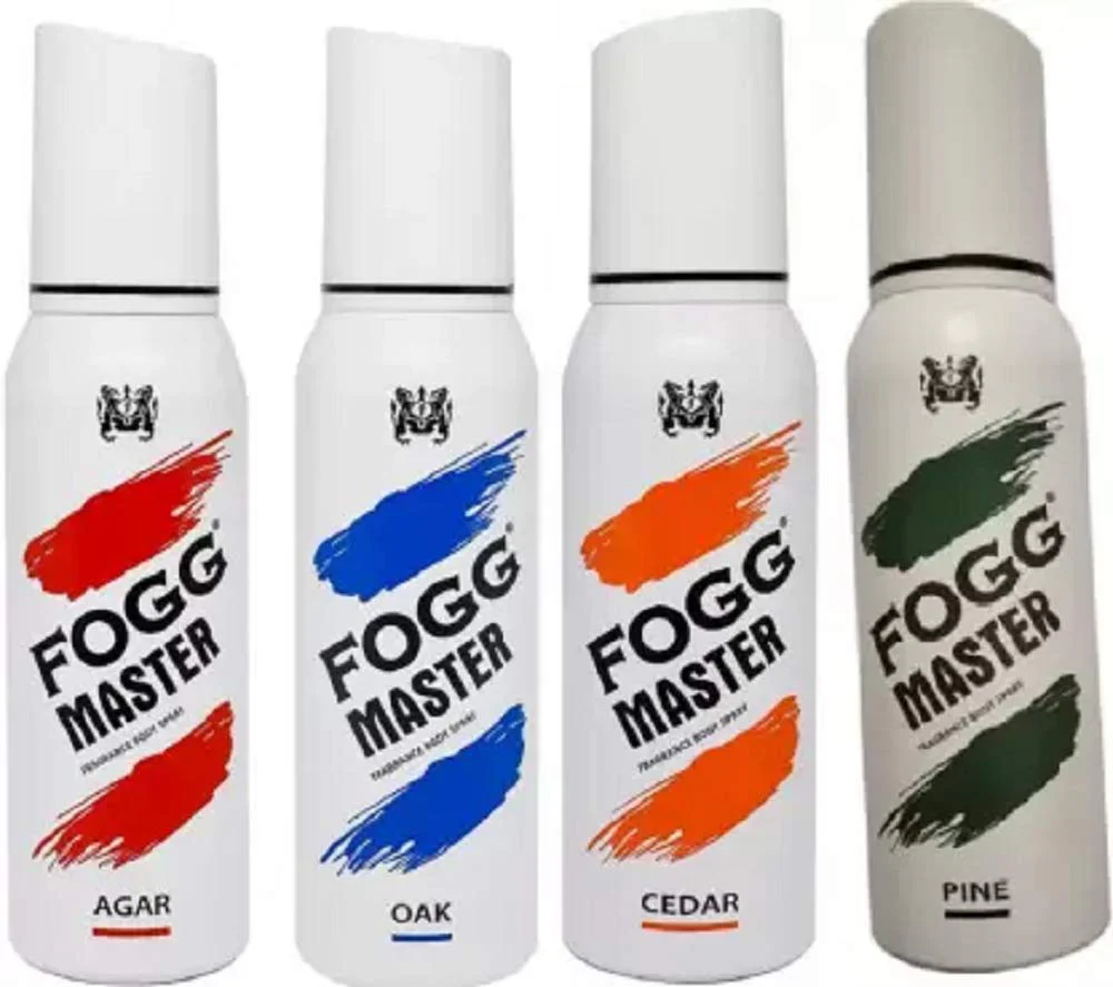 Fogg Body Spray Master Pine + Cader + Oak + Agar Deodorant Body Spray For Men & Women 120ml Each 4 Fl.oz.
