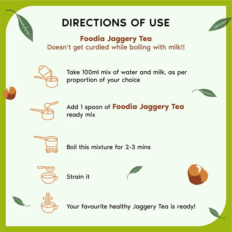 Foodia Gold Jaggery Cardamom Tea 3 In 1 Readymix - Pack Of 2 X 400gm, 14.1 Ounce Each | Premium Tea Mix With Jaggery, Cardamom & Assam Tea - Elaichi Chai Mix, Cardamom Tea Mix | Low Caffeine - Image 5