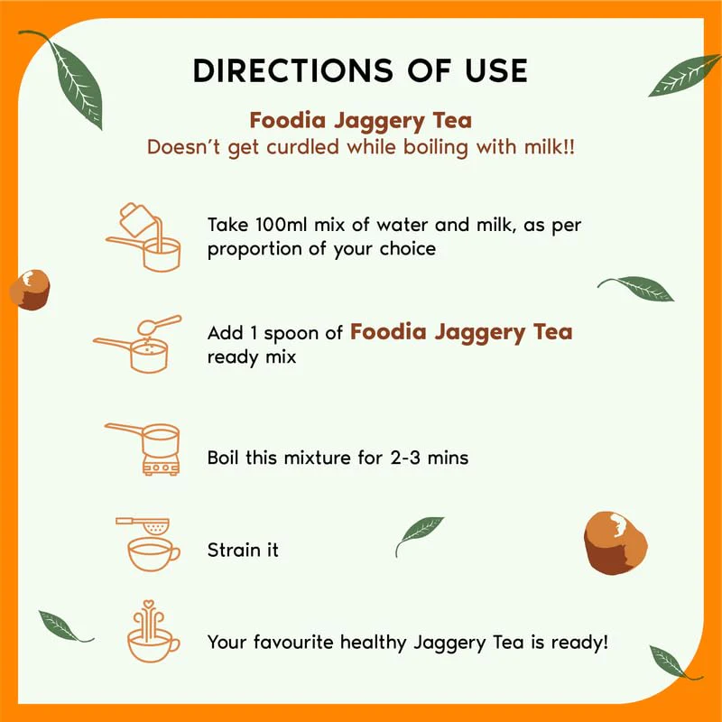 Foodia Gold Jaggery Masala Tea 3 In 1 Readymix - Pack Of 2 X 400gm, 14.1 Ounce Each | Premium Tea Mix With Jaggery, Masala Spices & Assam Tea - Premium Tea Masala Mix | Low Caffeine - Image 5