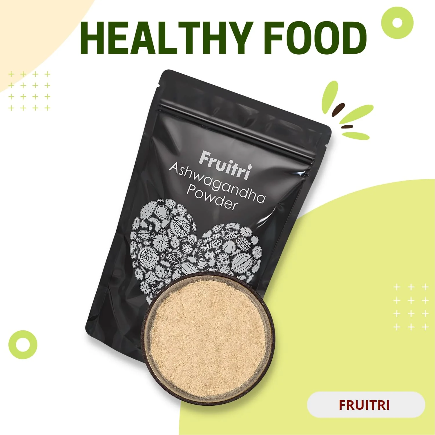 Fruitri Organic Ashwagandha Powder, Fight Anxiety & Stress, Natural & Organic Ashwagandha Root For Wellness | 400gm 0.8lbs - Image 2