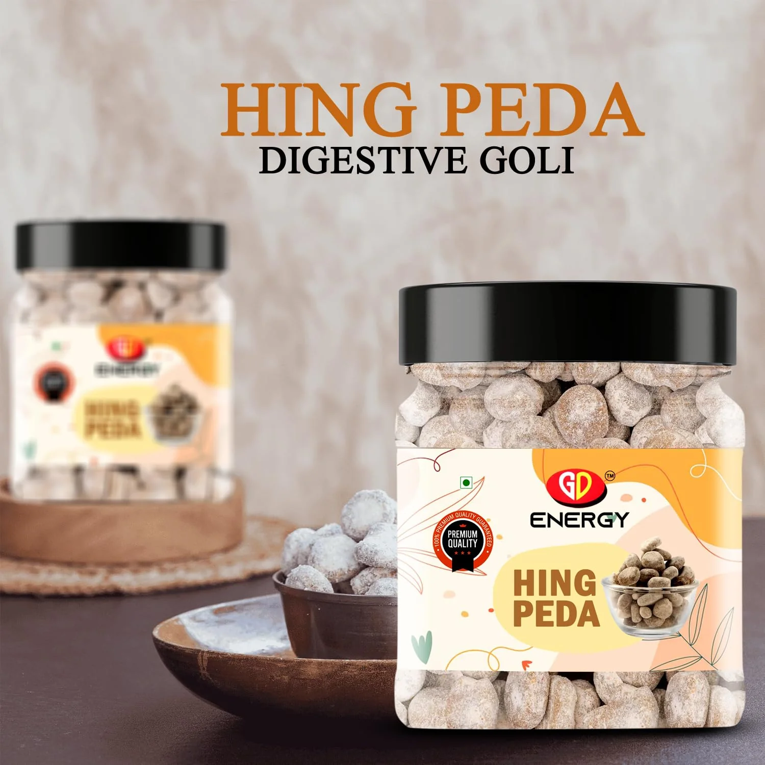 Gd Energy Hing Peda 1kg, | Pachak Hing Peda Churan Mukhwas Good For Digestion | Jar Pack - Image 2