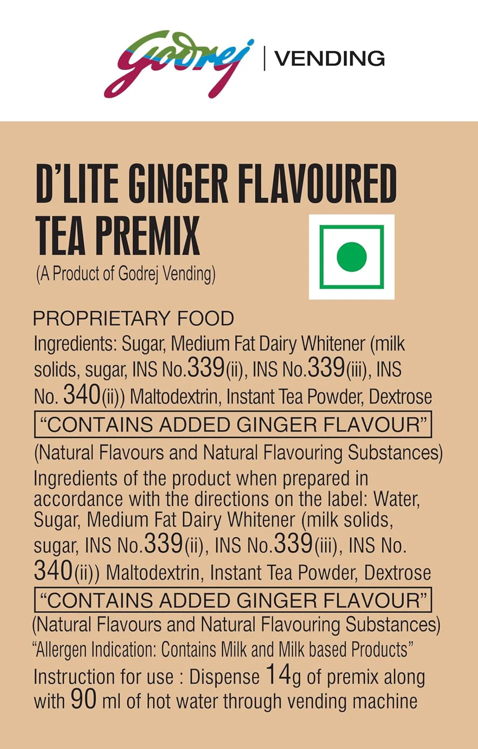 Godrej Vending Ginger Flavoured D'Lite Instant Tea Premix - 1 Kg, 35.2 Ounce | 3 In 1 Tea Piping Hot Tea - Easy To Use, Suitable For Vending Machine - Image 3