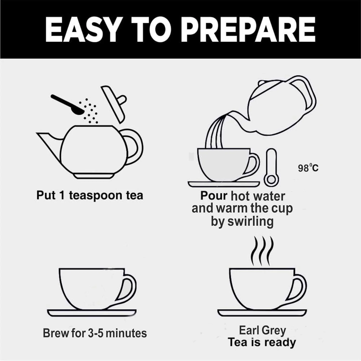 Golden Tips Earl Grey Black Tea - 100gm Tin, 3.5 Ounce, 50 Cups | Blended With Pure Oil Of Bergamot - Brew Hot Or Iced Tea | Low Caffeine Loose Leaf Tea - Image 4