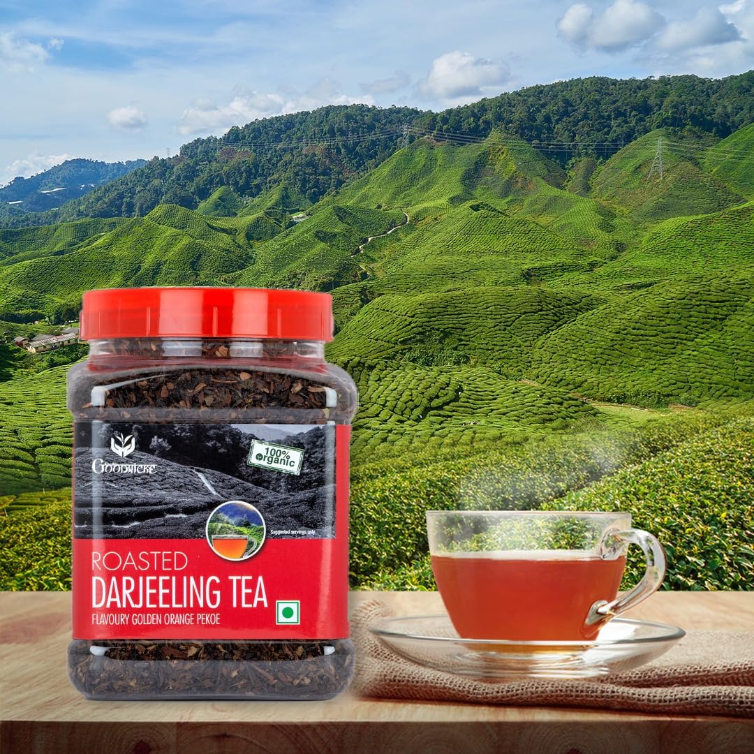 Goodricke Roasted Darjeeling Tea Pack Of 3 X 250gm Jar, 8.8 Ounce Each - Flavoury Golden Orange Pekoe | Premium Black Loose Leaves Tea With Rich Taste & Flavor - Low Caffeine - Image 5