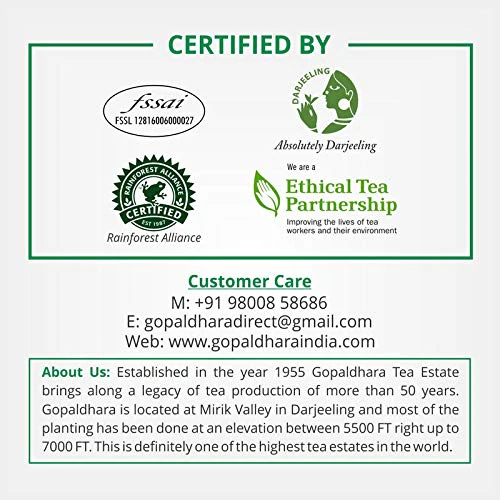 Gopaldhara Classic First Flush Darjeeling Spring Tea - 200gm Paper Box, 7.05 Ounce | USDA Certified Premium Darjeeling Loose Leaf Tea - Low Caffeine Fine Fresh Teas - Image 4