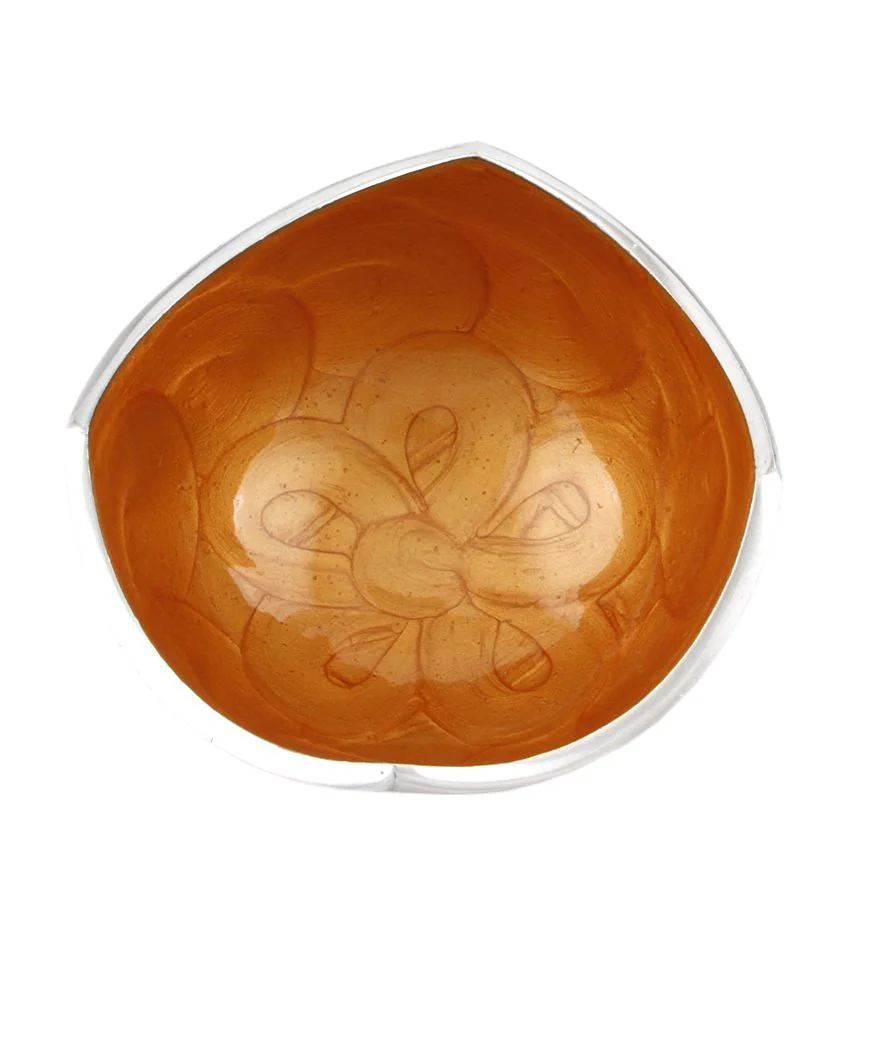 Handcrafted Aluminium Stylish Yellow Serving Bowl - 300ml, Height - 6 Cm, 290 Gm | Decorative Bowl - Dry Fruit Serve Ware - Image 4