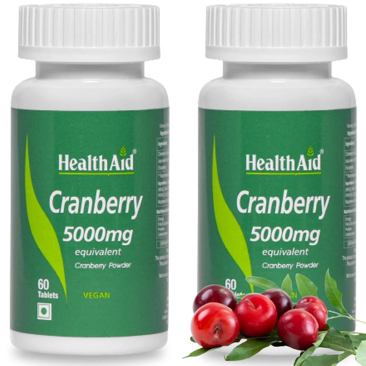 Healthaid Cranberry Extract Can Potentially Relieve The Risk Of Heart Disease & Support Smooth Urological Functioning | 60 Tablets 100gm 0.2lbs Each Pack Of 2