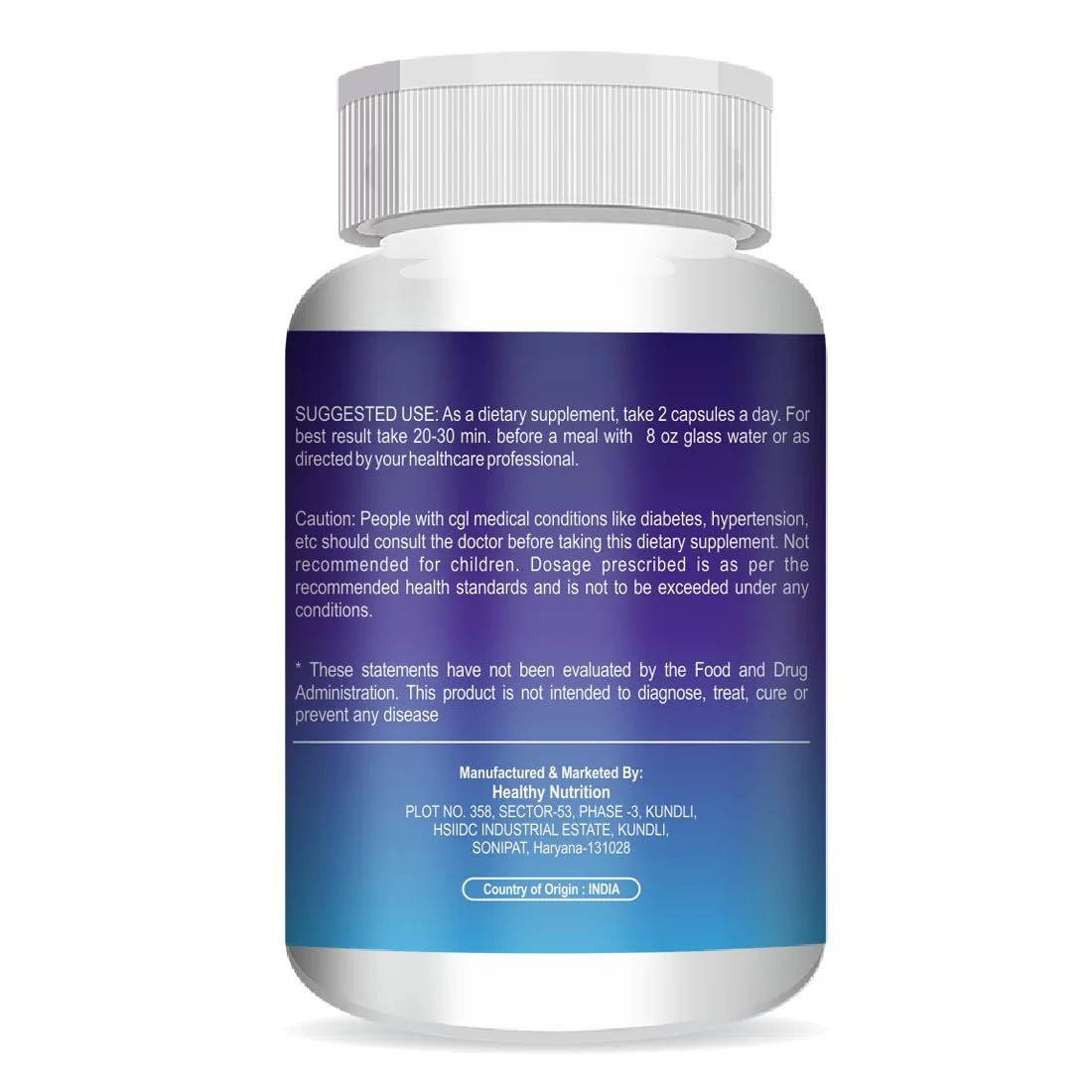 Healthy Nutrition Natural Garcinia Cambogia For Weight Management, Calcium, Potassium Are Popular Dietary Supplements | 60 Capsules 100gm 0.2lbs