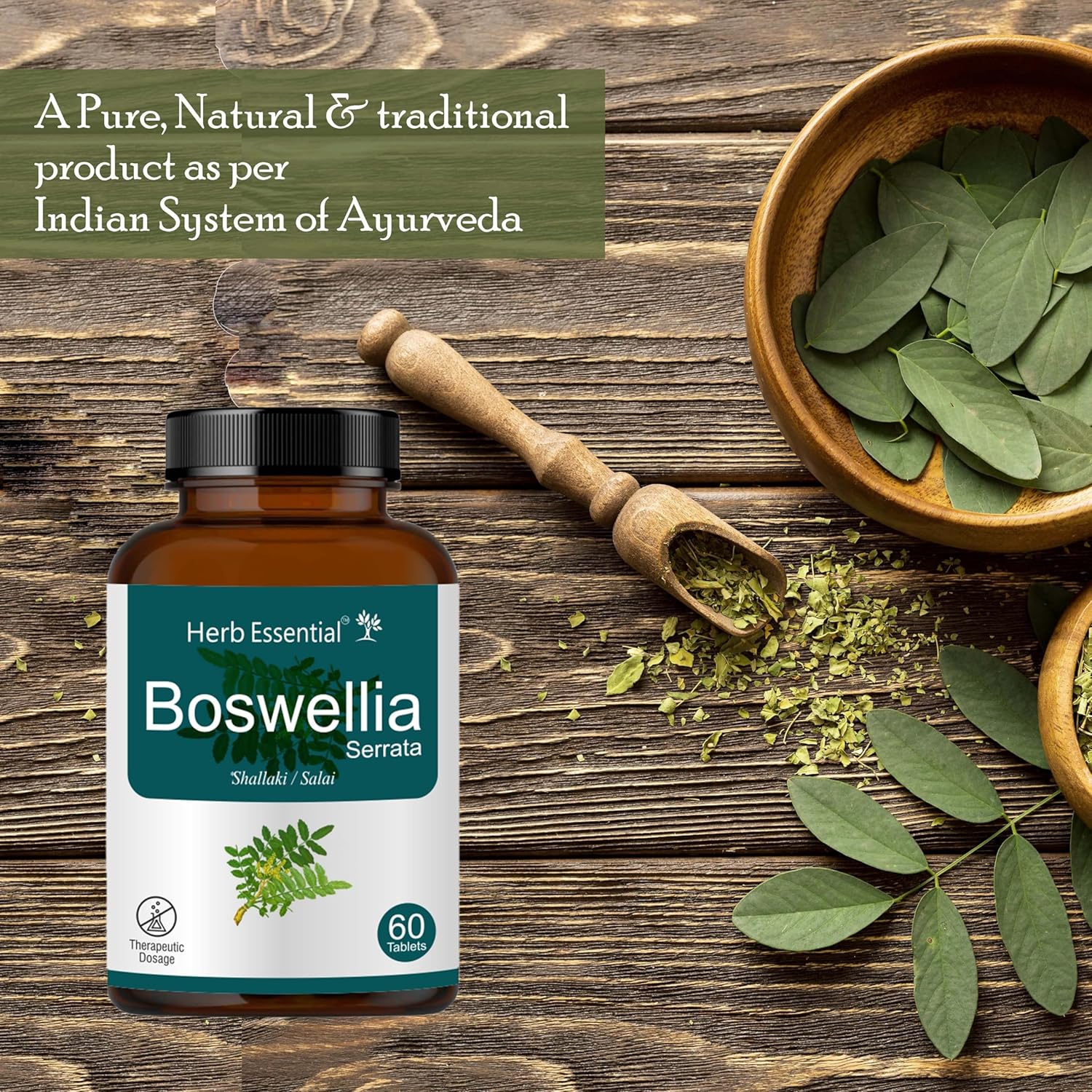 Herb Essential Boswellia Bone & Joint Wellness 500mg Tablet, No Harmful Preservatives, No Artificial Flavours, Yeast & Gluten Free | 60 Tablets 100gm 0.2lbs - Image 4