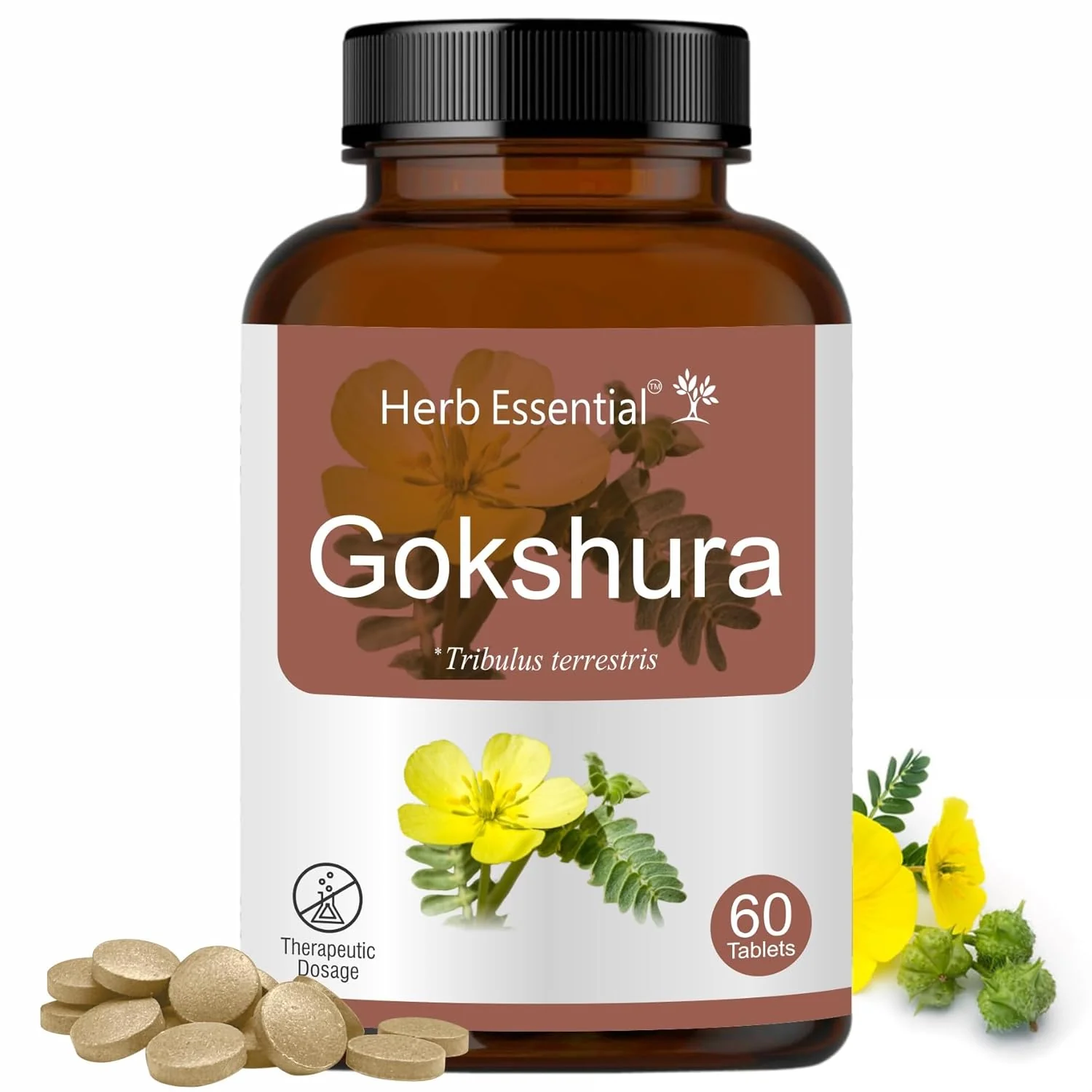 Herb Essential Gokshura Tablets, 500mg, Strong High Concentrated Extracts, Improves Vigour, Tribulus Terrestris, For Men & Women | 60 Tablets 100gm 0.2lbs Each Pack Of 2 - Image 2