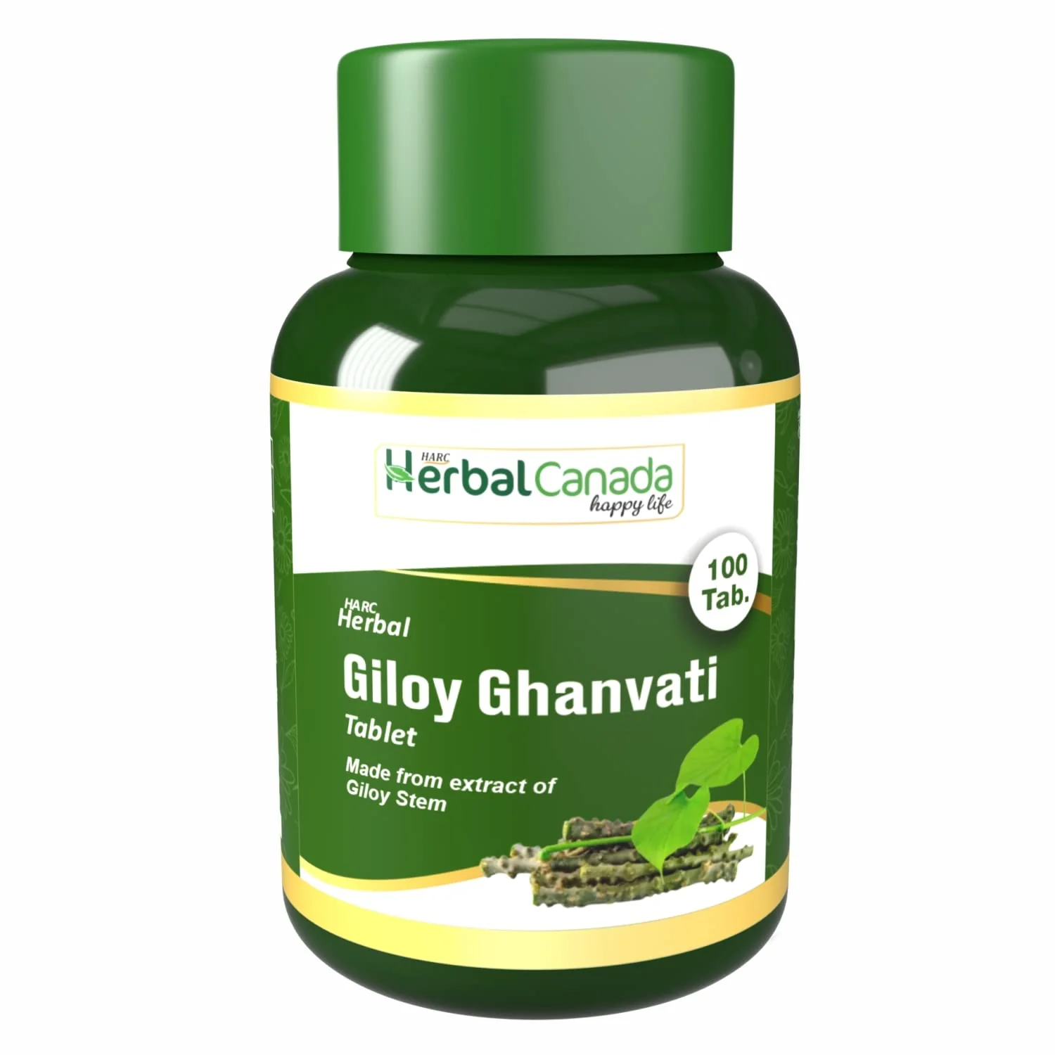 Herbal Giloy Ghanvati Tablet 500mg Natural Antiviral, Ayurvedic Herb That Boosts Immunity | 100 Tablets 150gm 0.3lbs