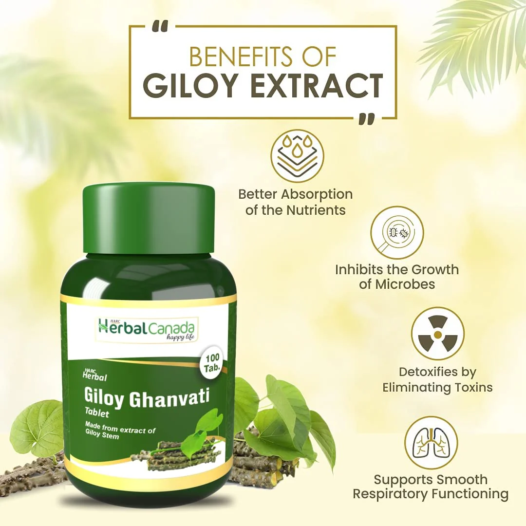 Herbal Giloy Ghanvati Tablet 500mg Natural Antiviral, Ayurvedic Herb That Boosts Immunity | 100 Tablets 150gm 0.3lbs - Image 3