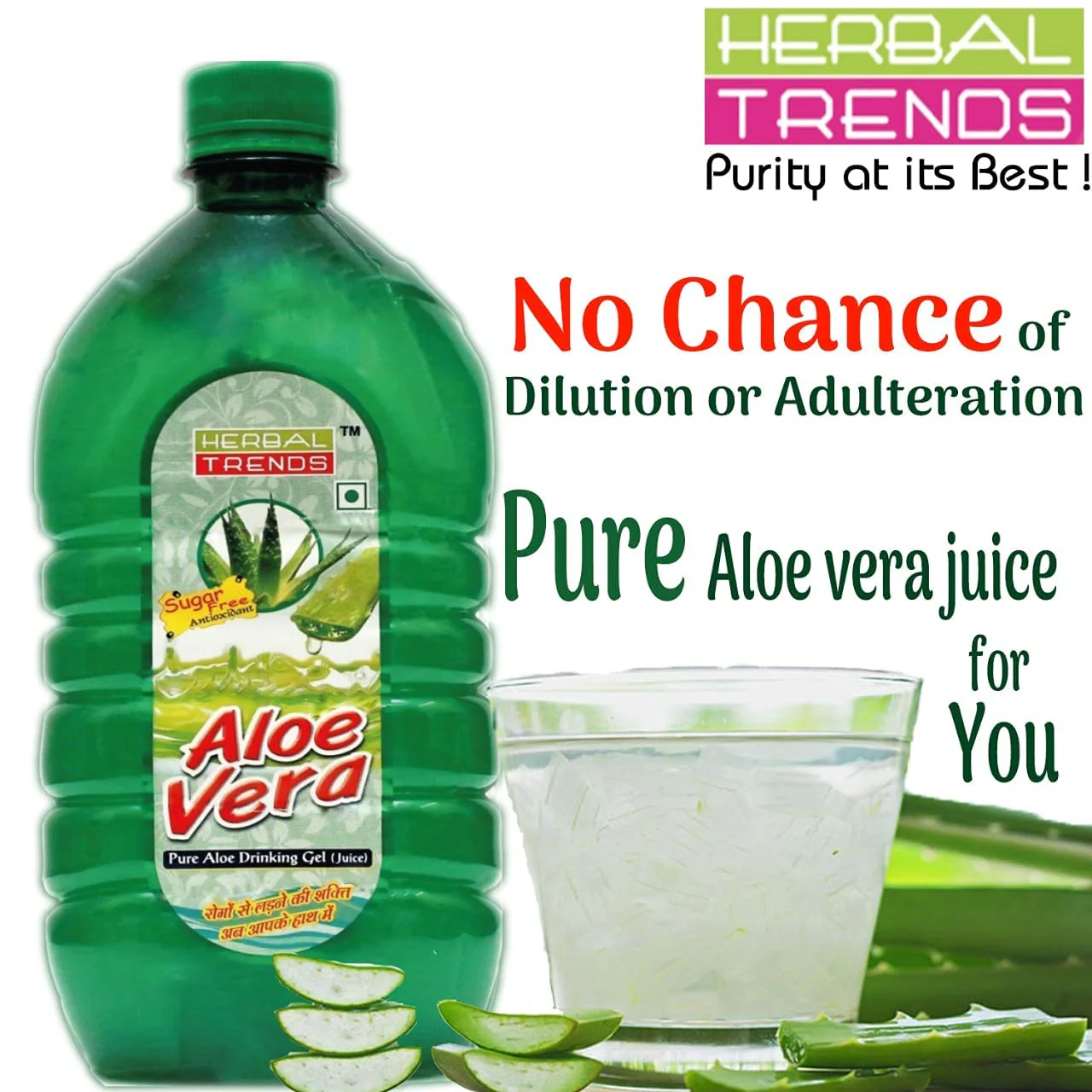 Herbal Trends Pure Aloe Vera Drinking Juice With Pulp, 30 Days Fresh | 1 Litre 2.2lbs, Each Pack Of 02 - Image 5