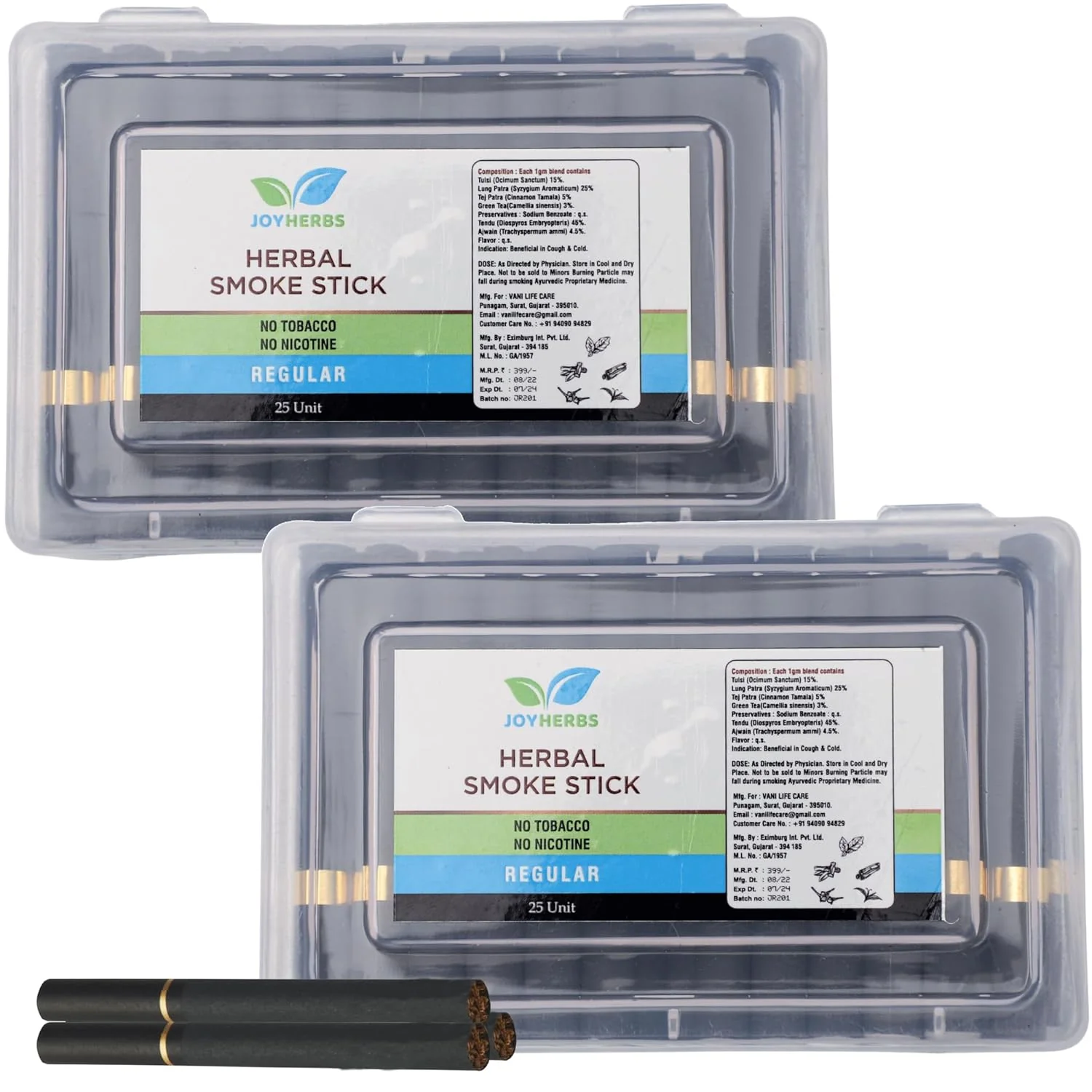 Herbals Regular Flavour Cigarette, Tobacco And Nicotine Free Herbal Smoke Sticks - 2 Packet 50 Sticks - Image 4