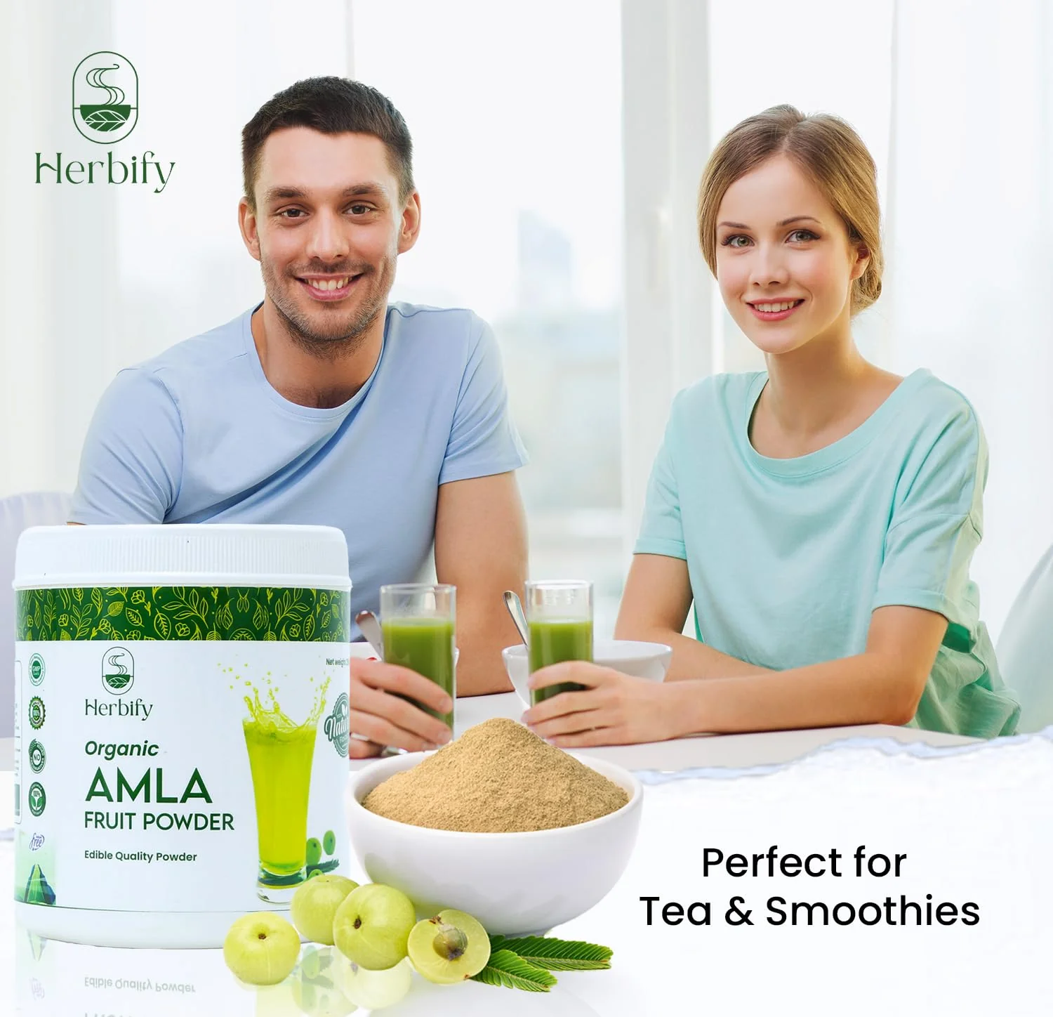 Herbify Amla Powder Amalaki India Origin Gooseberry Powder Rich In Vitamin C, Antioxidants, Supports Immune, Digestive & Skin Health | 320gm 0.7lbs - Image 2