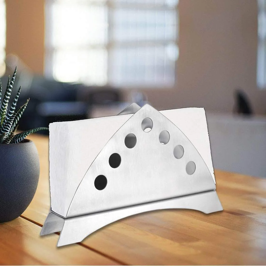 High Grade Stainless Classic Napkin Tissue Holder, 18 Cm, Silver - Durable, Rust Free & Dishwasher Safe - Image 2